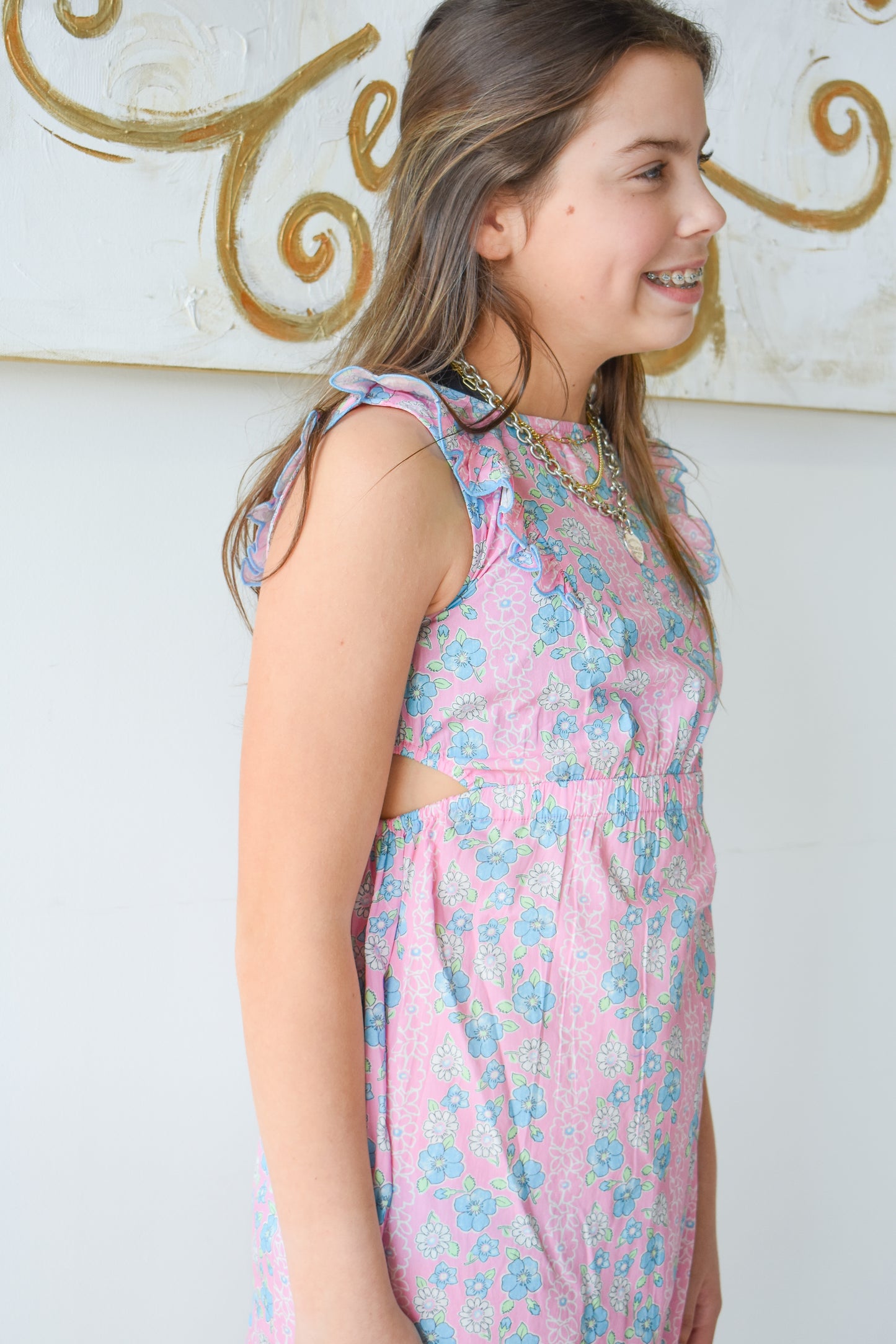 Cutout Dress-Spring Marguerite Floral