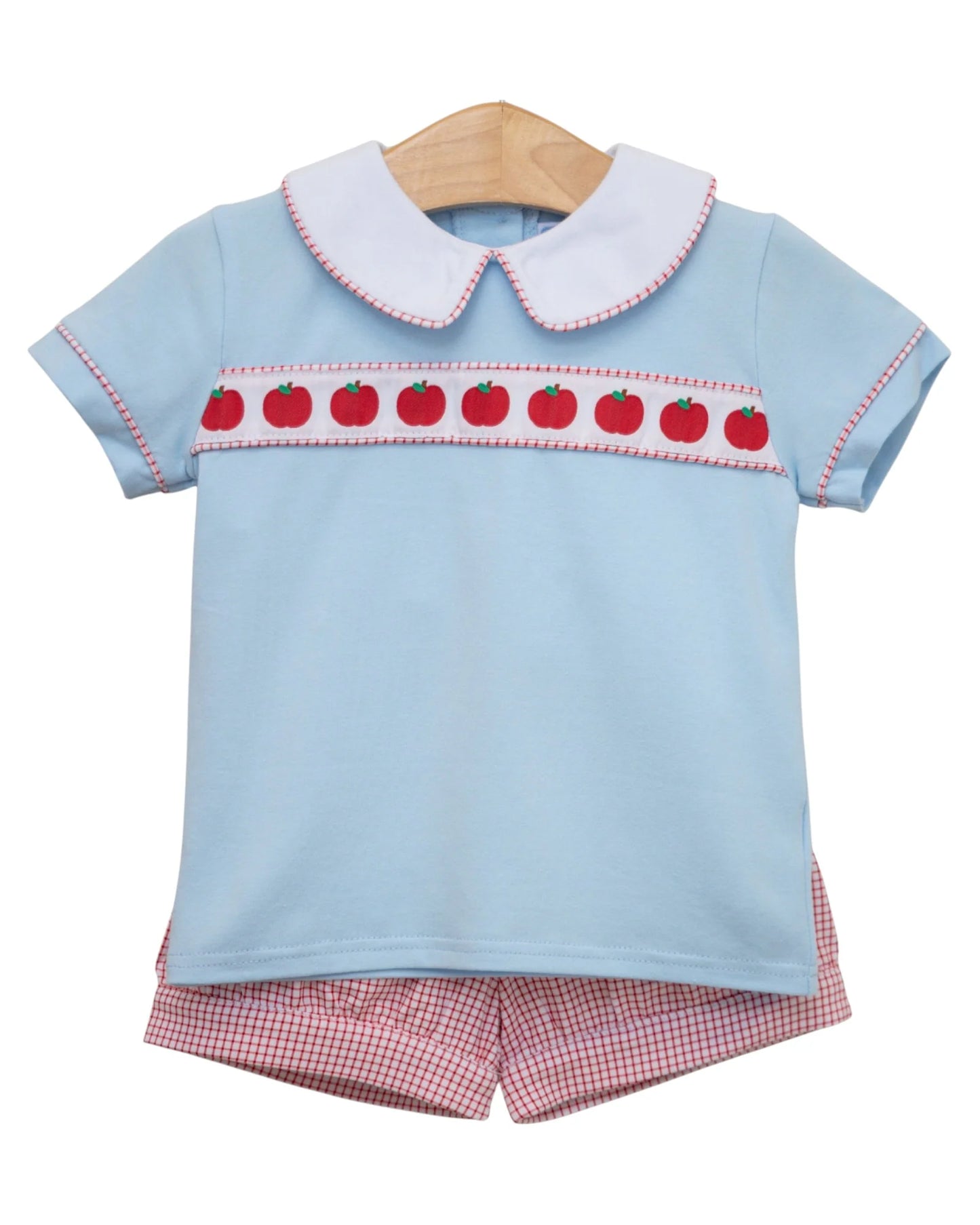 Apple Ribbon Boy Banded Short Set Set