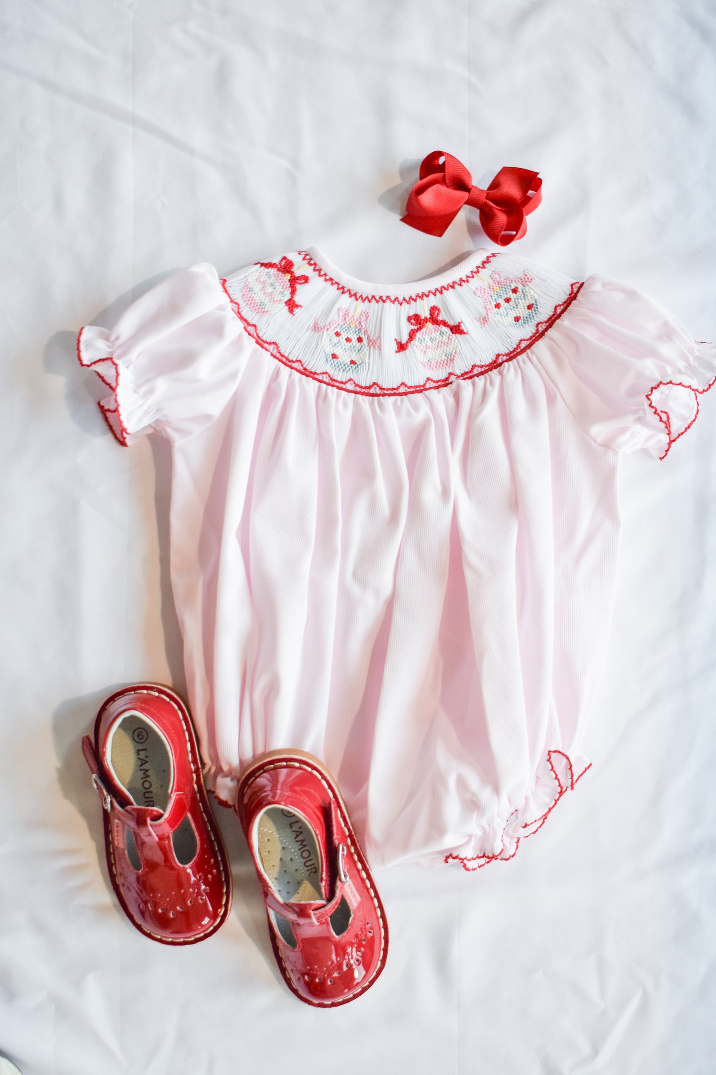 Jolly Jingles Pink Smocked Bubble