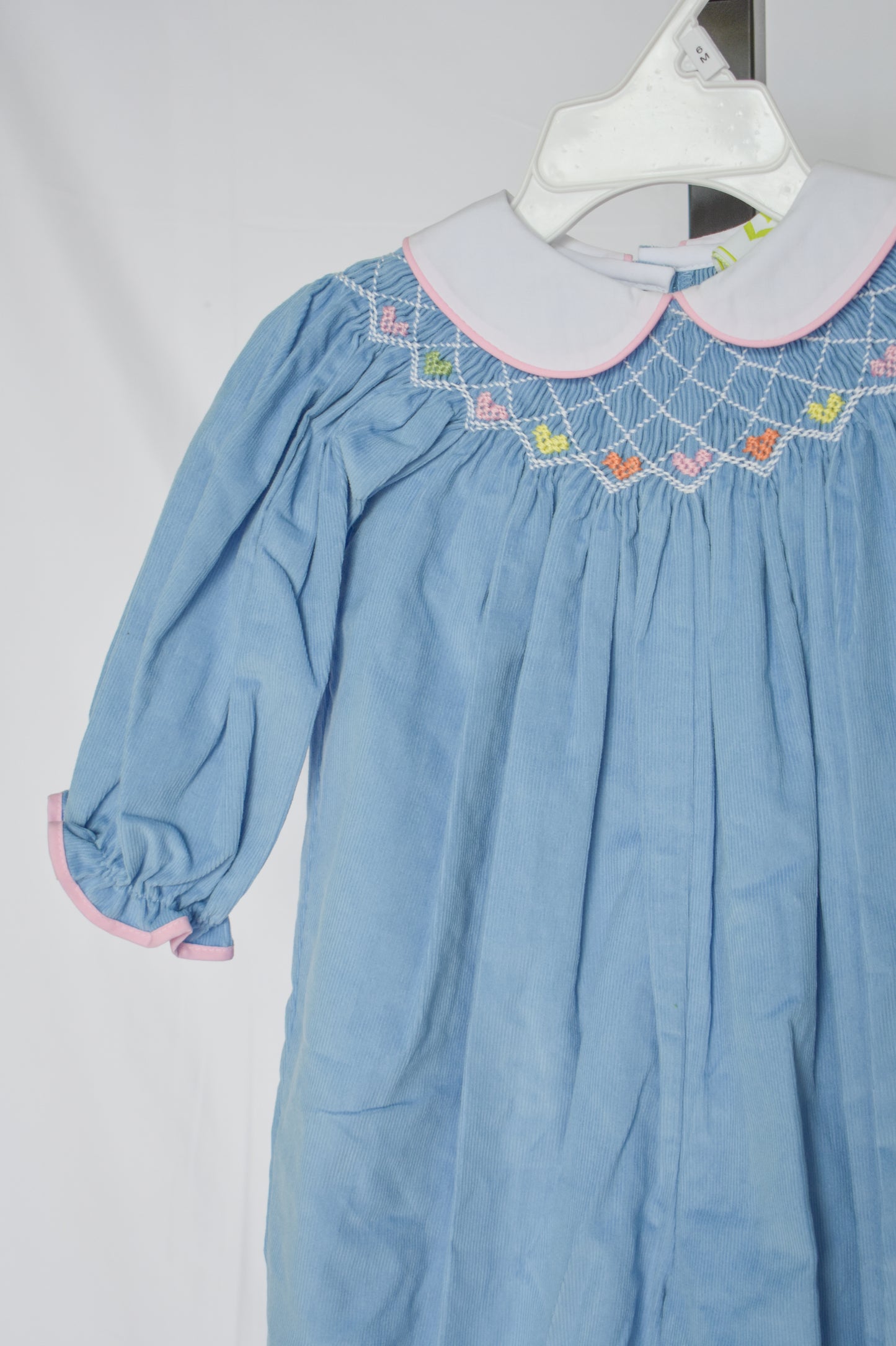 Sweetheart Smocked Corduroy Bishop Dress