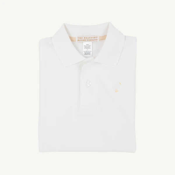 Prim and Proper Short Sleeve Polo-Worth Ave White