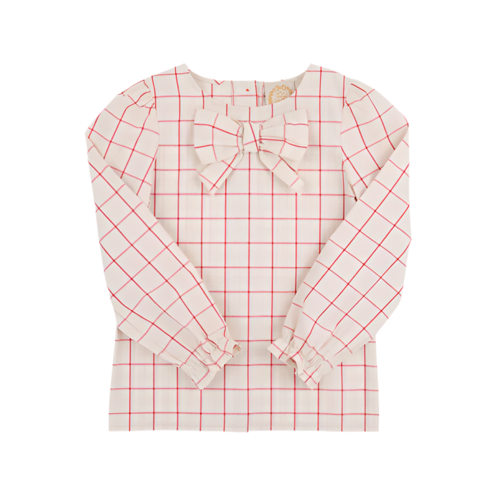 Oak Park Plaid Beatrice Bow Blouse