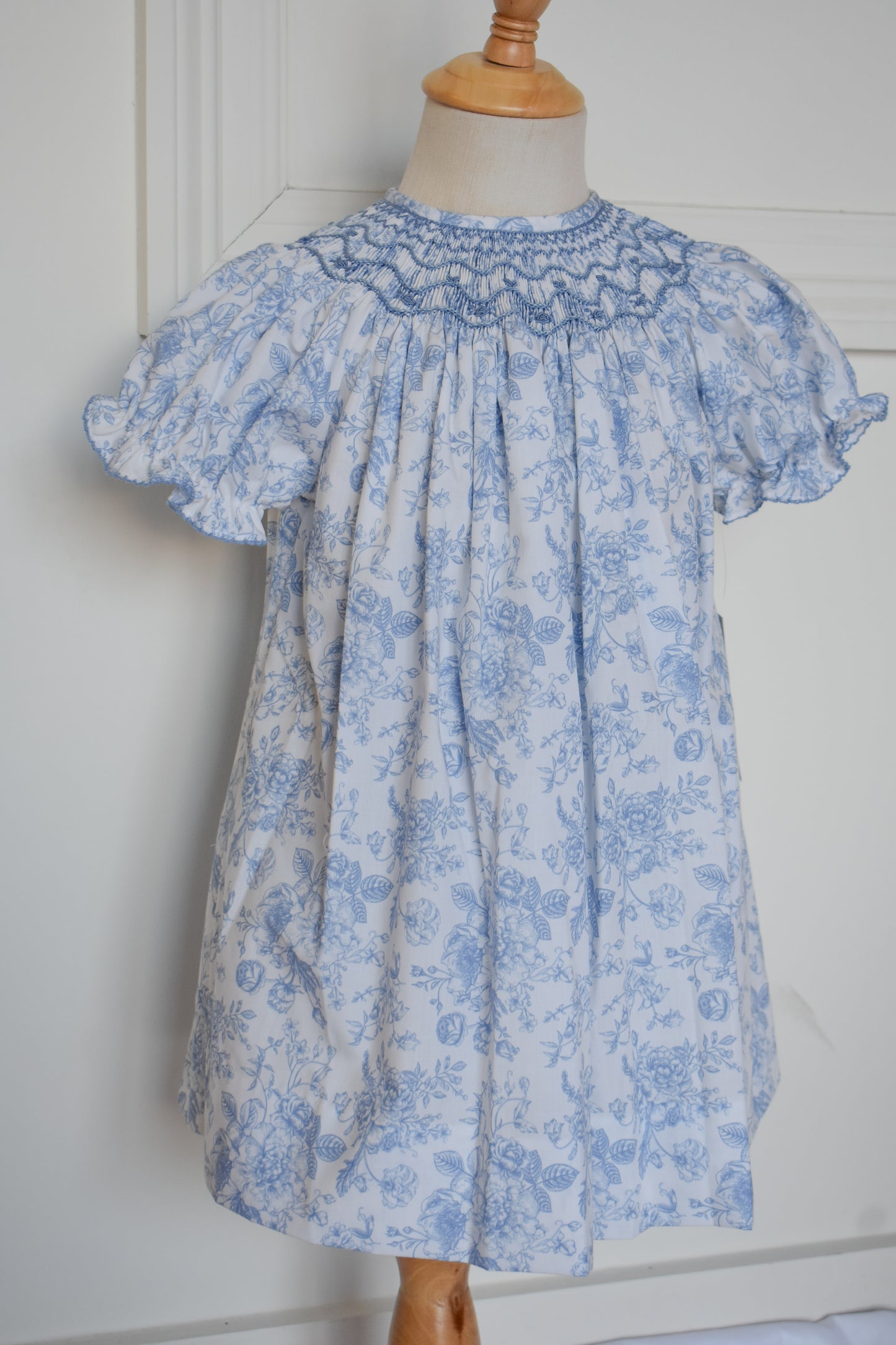 Emma Vintage Blue Toile Dress