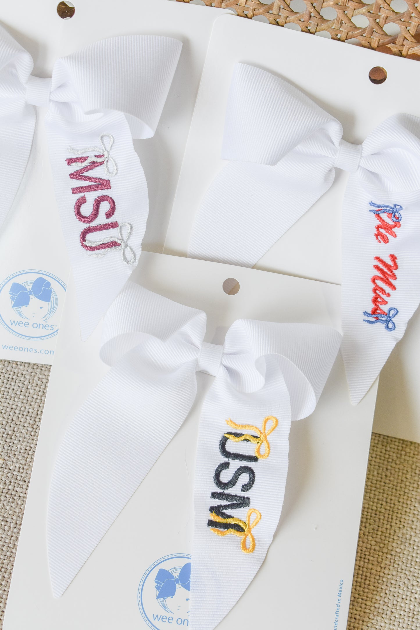 Embroidered Gameday Whimsy Tail Bow