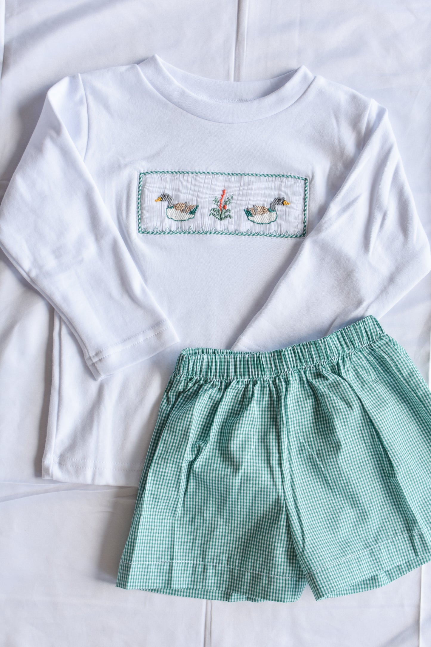 Pondside Play Long Sleeve Smocked Short Set