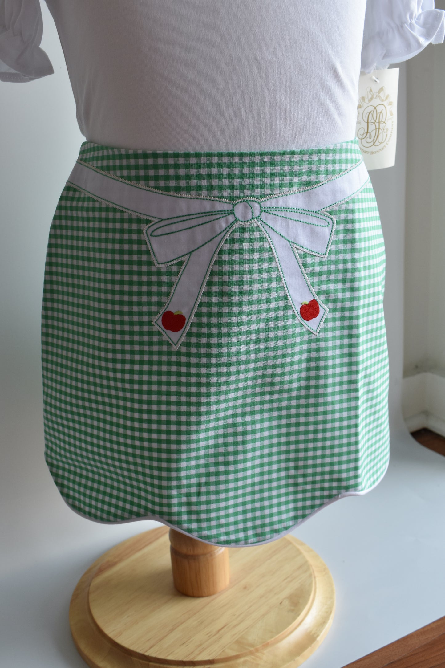 Perrin Scallop Skirt-Gibson Island Gingham Bow