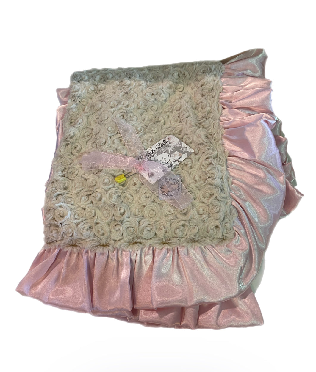 Double Plush Blanket-Pink/Camel Poodle
