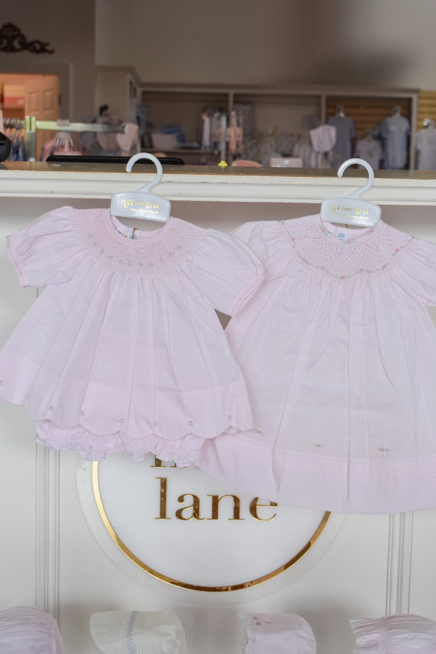 Scalloped Blooms Pink Bishop Dress w/ Bloomers