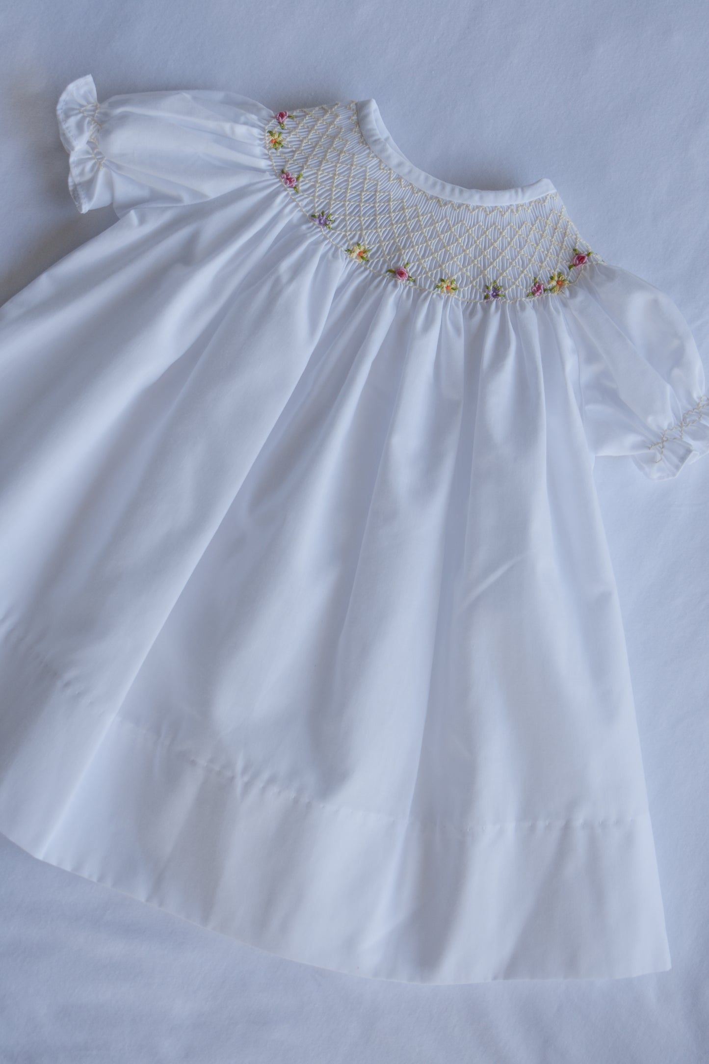 Fall Florals-White Bishop Dress