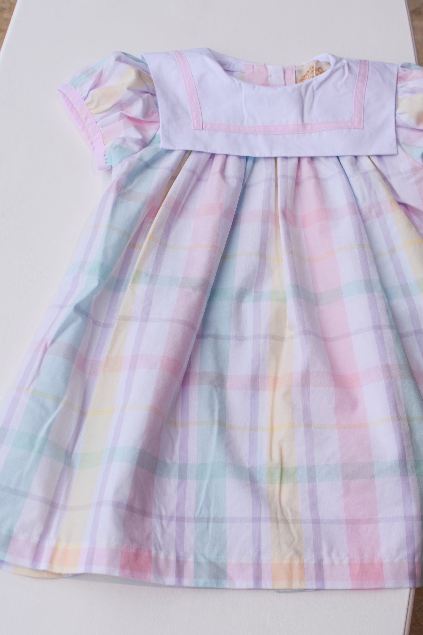 Stewart's Square Collar Dress-Brunch Plate Plaid