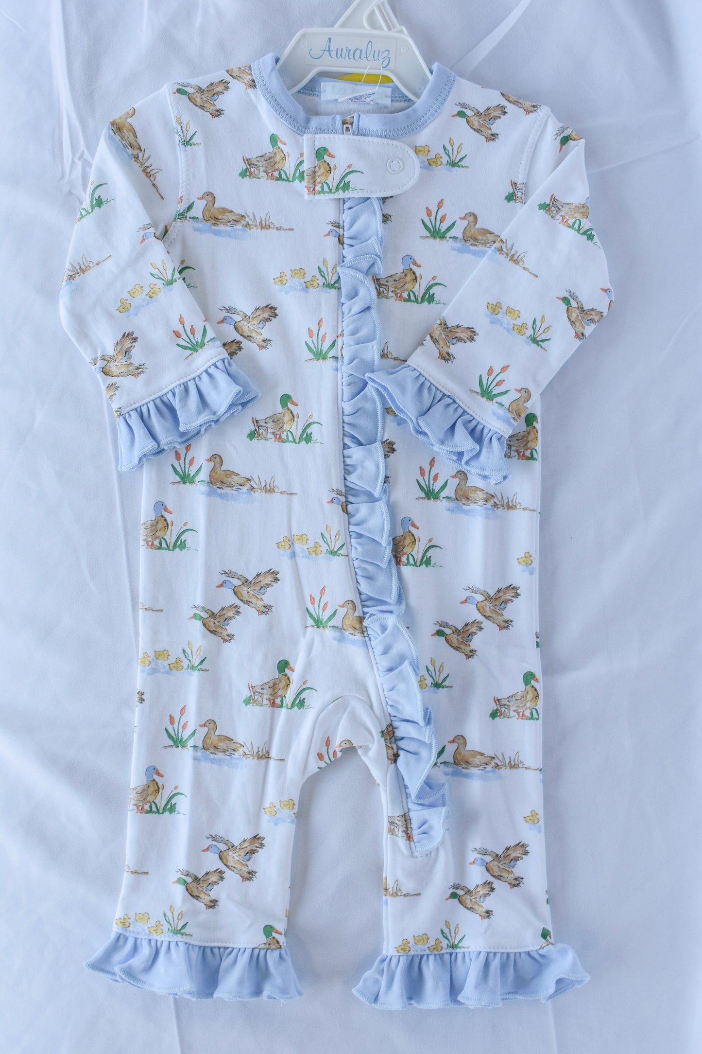 Marshy Dreams Ruffled Footless Zipper Pajama
