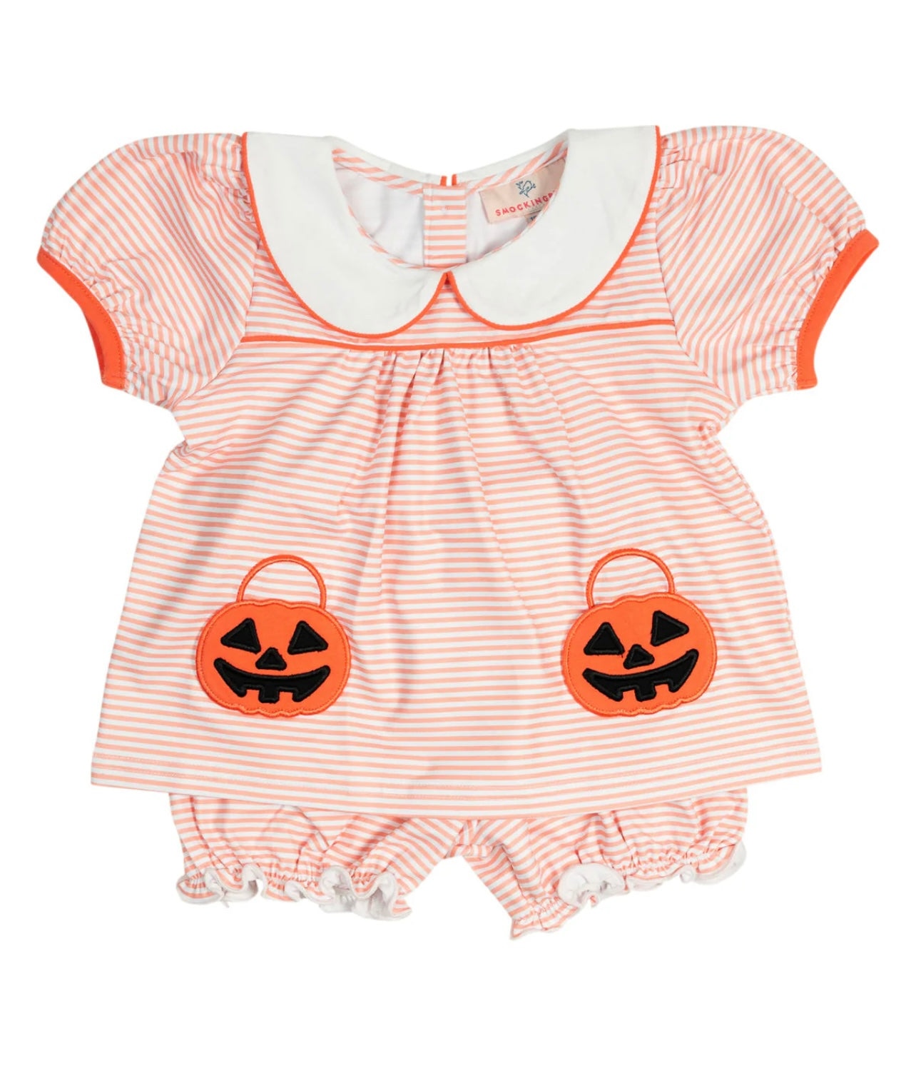 Jackolantern Pockets Striped Knit Bloomer Set