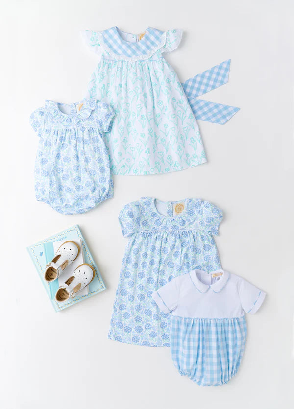 Ramona Pima Ruffle Dress-Handful of Hydrangeas