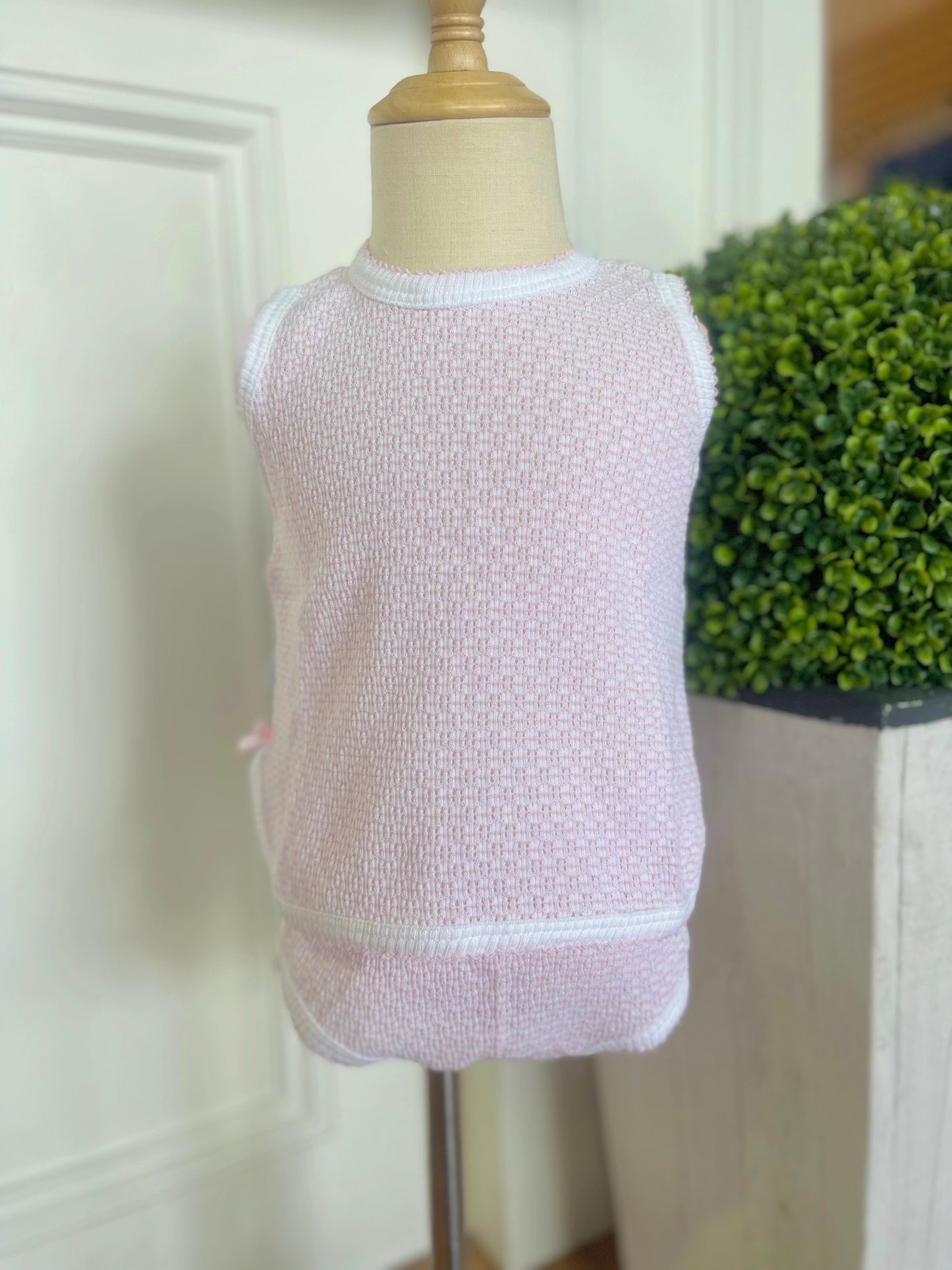 Paty Diaper Set-Pink Stripe/Pink Trim