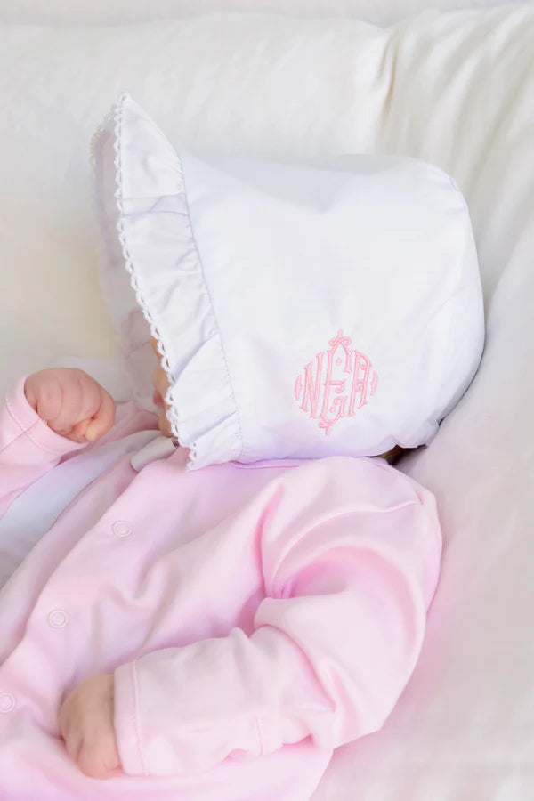Sunday Best Bonnet-White Broadcloth