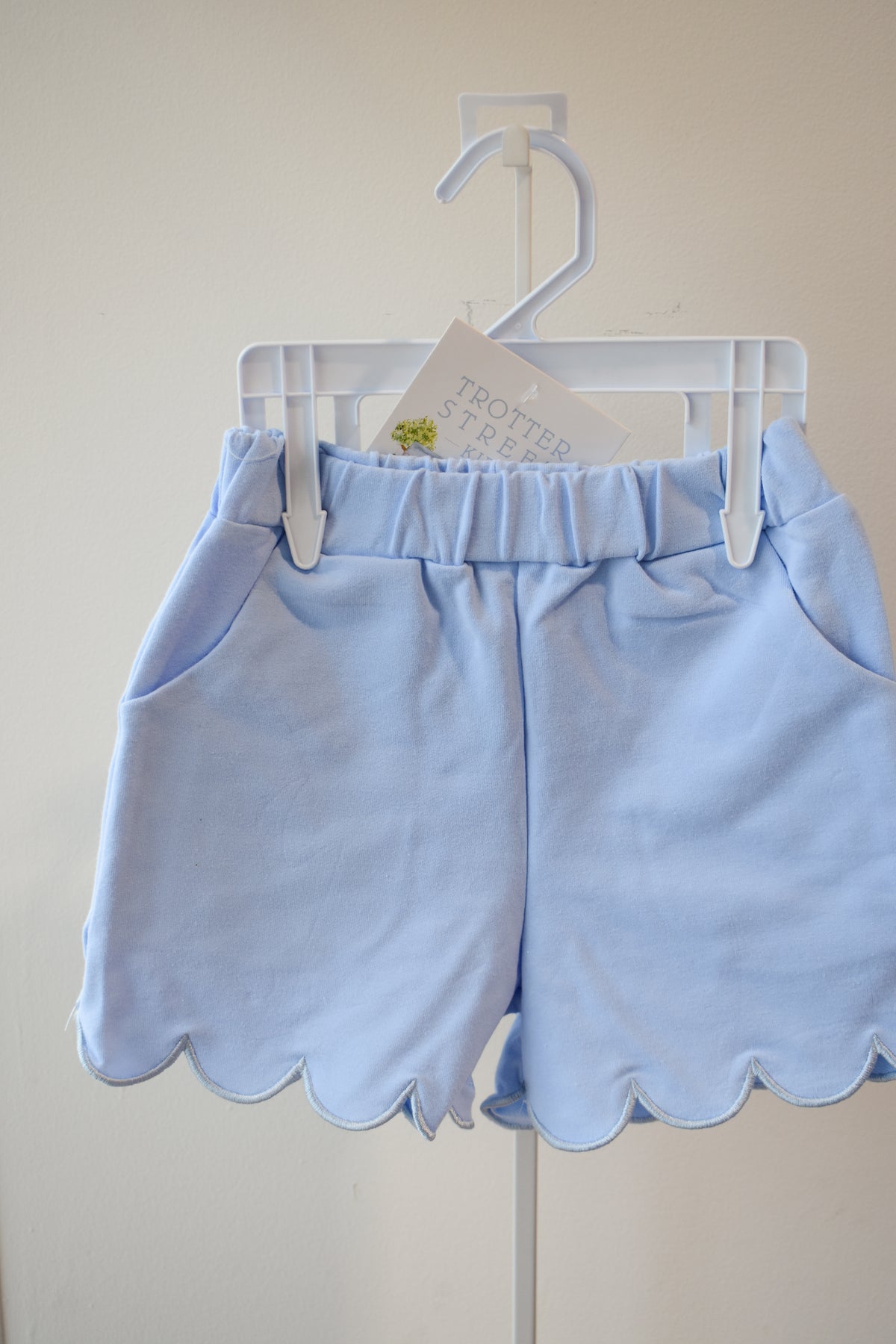 Sophia Scalloped Short Set-Light Blue
