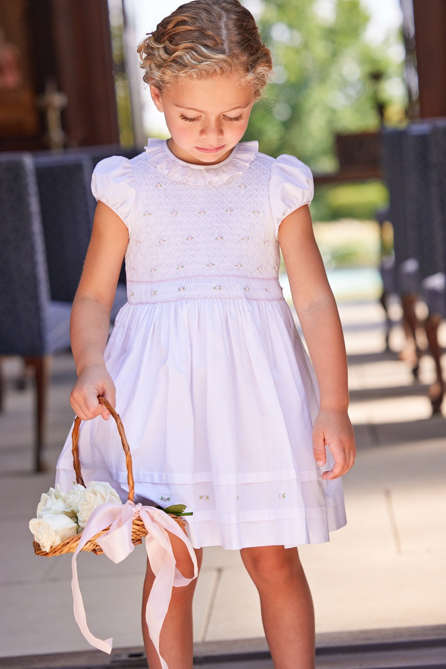 Smocked Claiborne Dress - Rosebuds