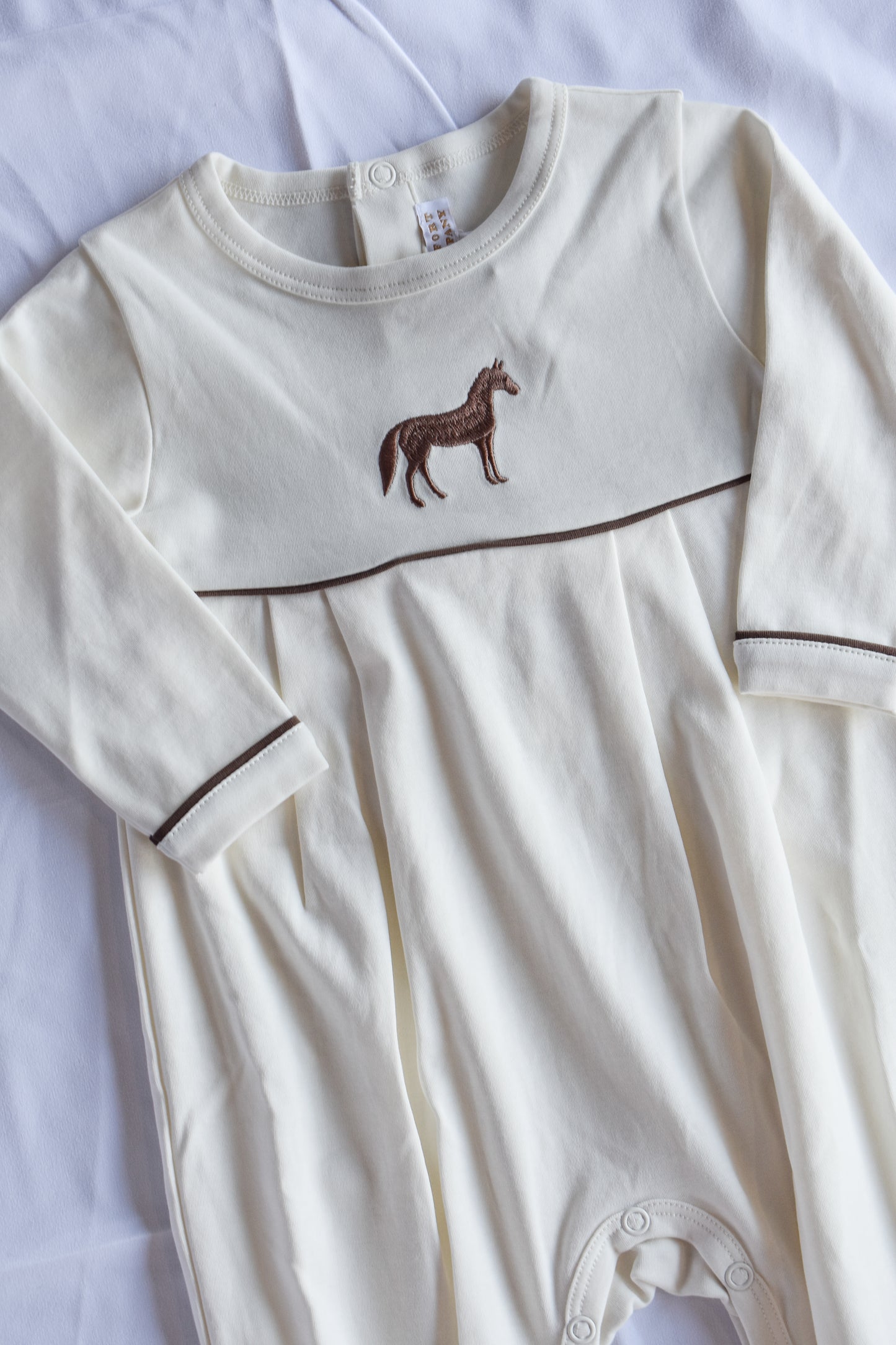 Long Sleeve Bradford Romper-Gray Bay Horses