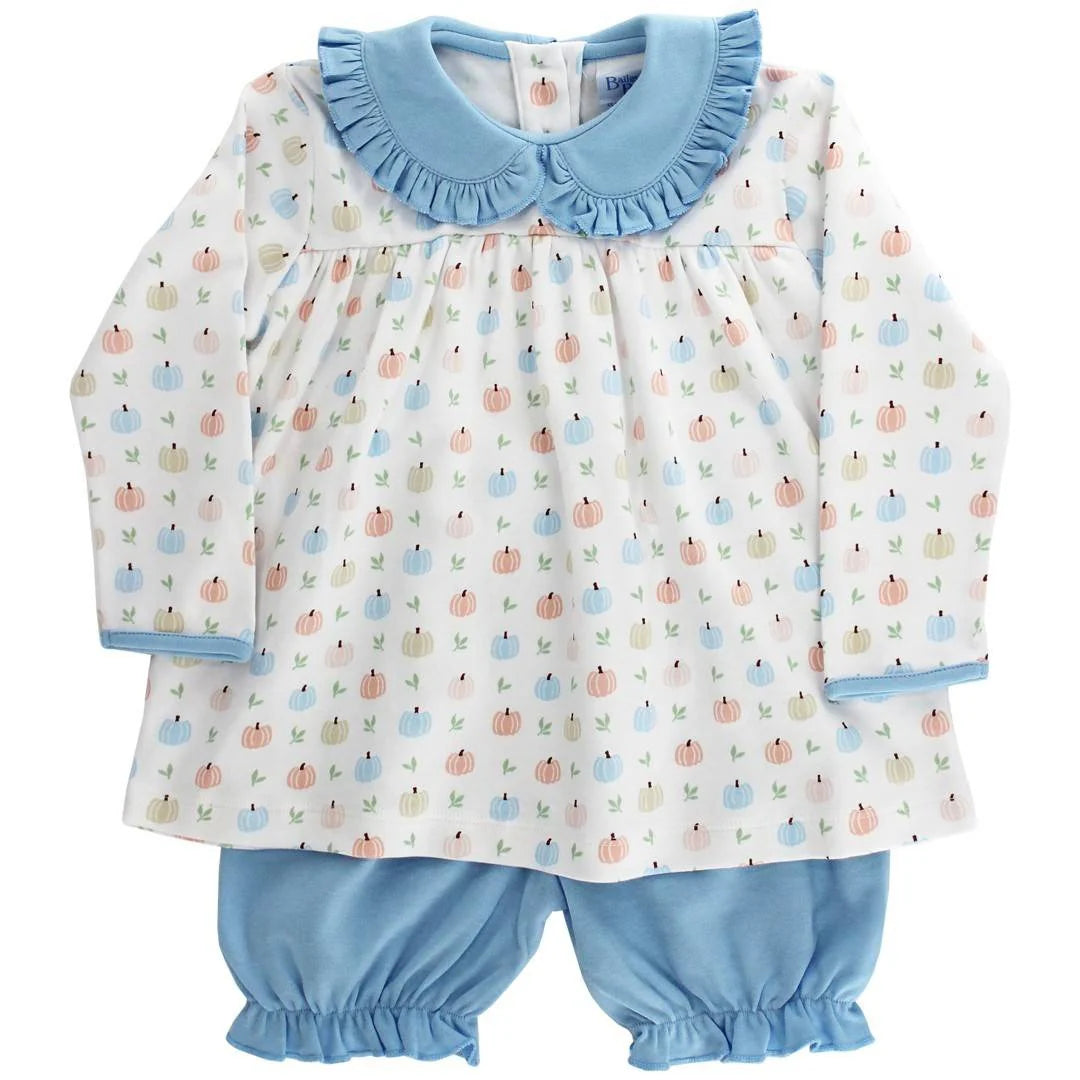 Faintly Fall Pumpkin Printed Girl Bloomer Set