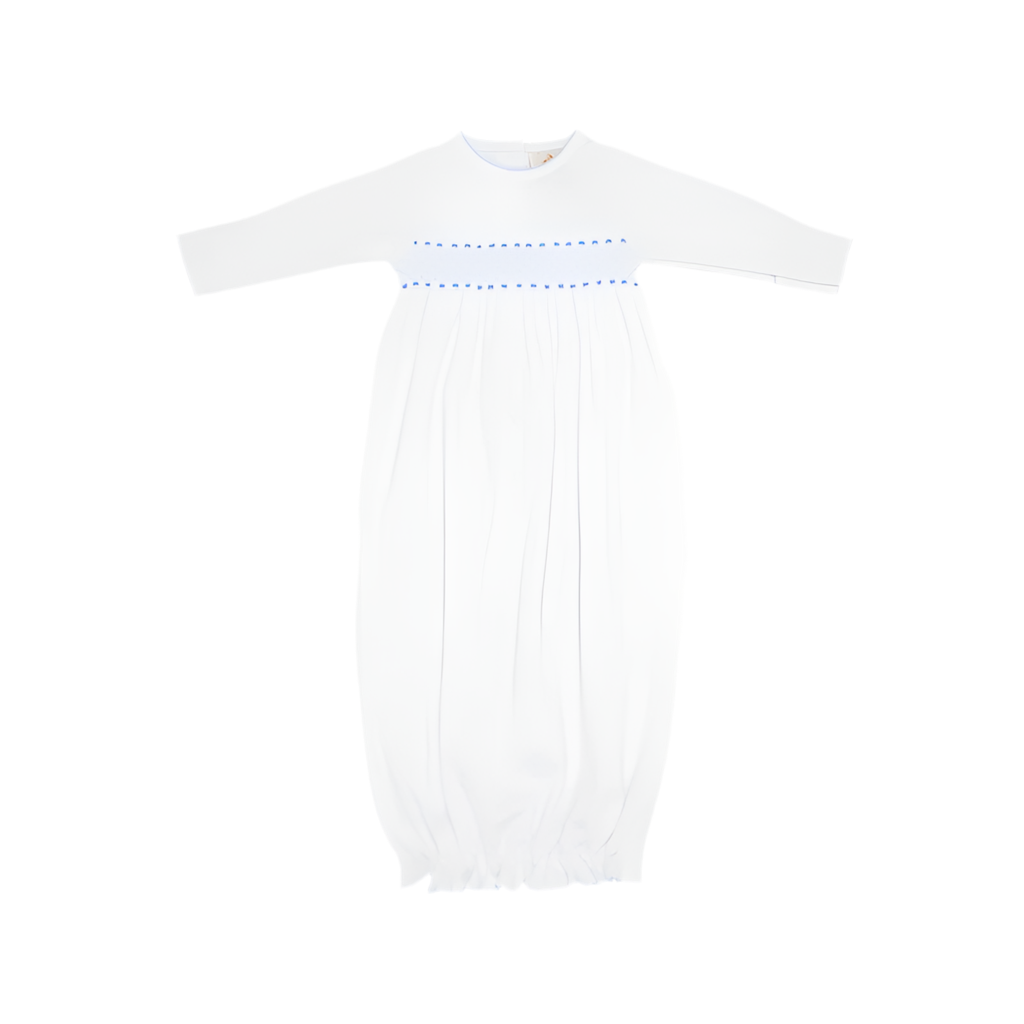 Sweetly Smocked Greeting Gown-Buckhead Blue