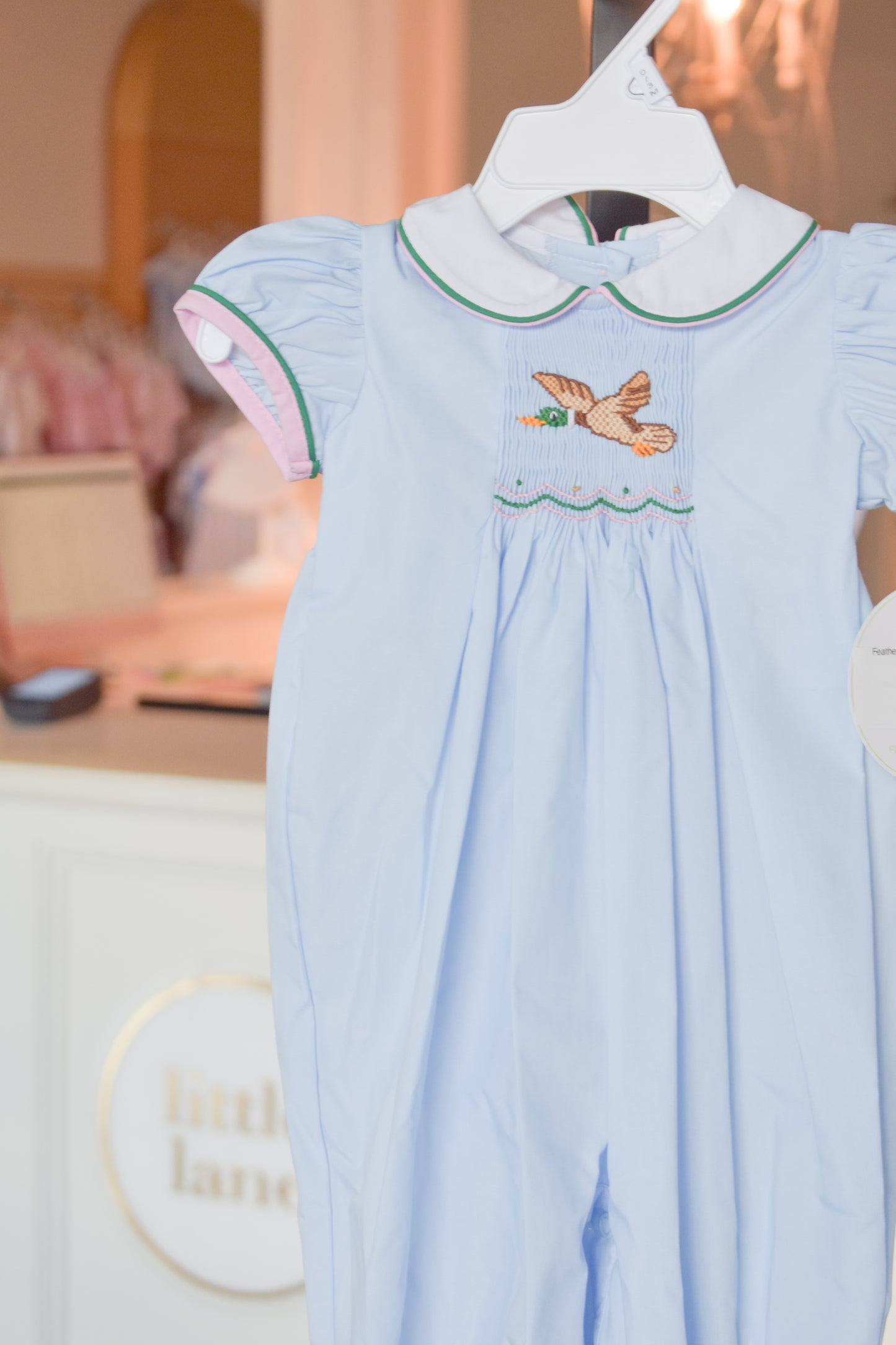 Feathered Friends Smocked Sylvie Long Bubble