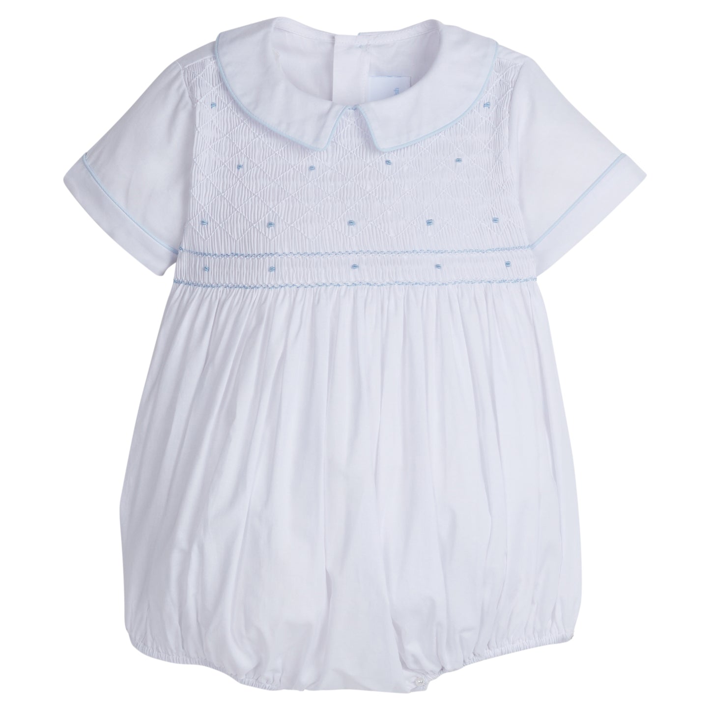 Smocked Theodore Bubble - Light Blue