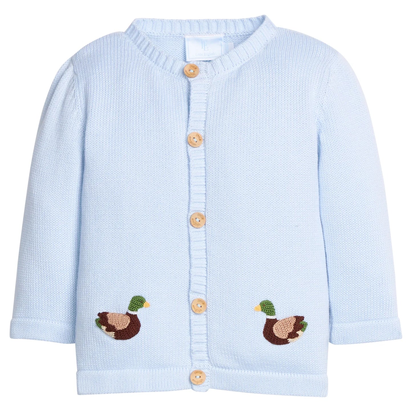 Crochet Cardigan-Light Blue Mallards