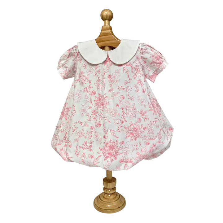 Beary Blossoms Toile Bubble Dress