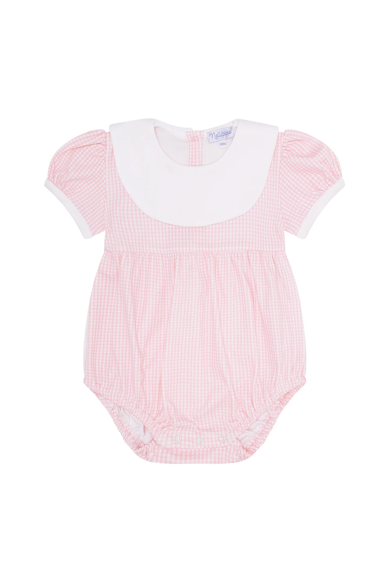 Classic Pink Gingham Collared Bubble