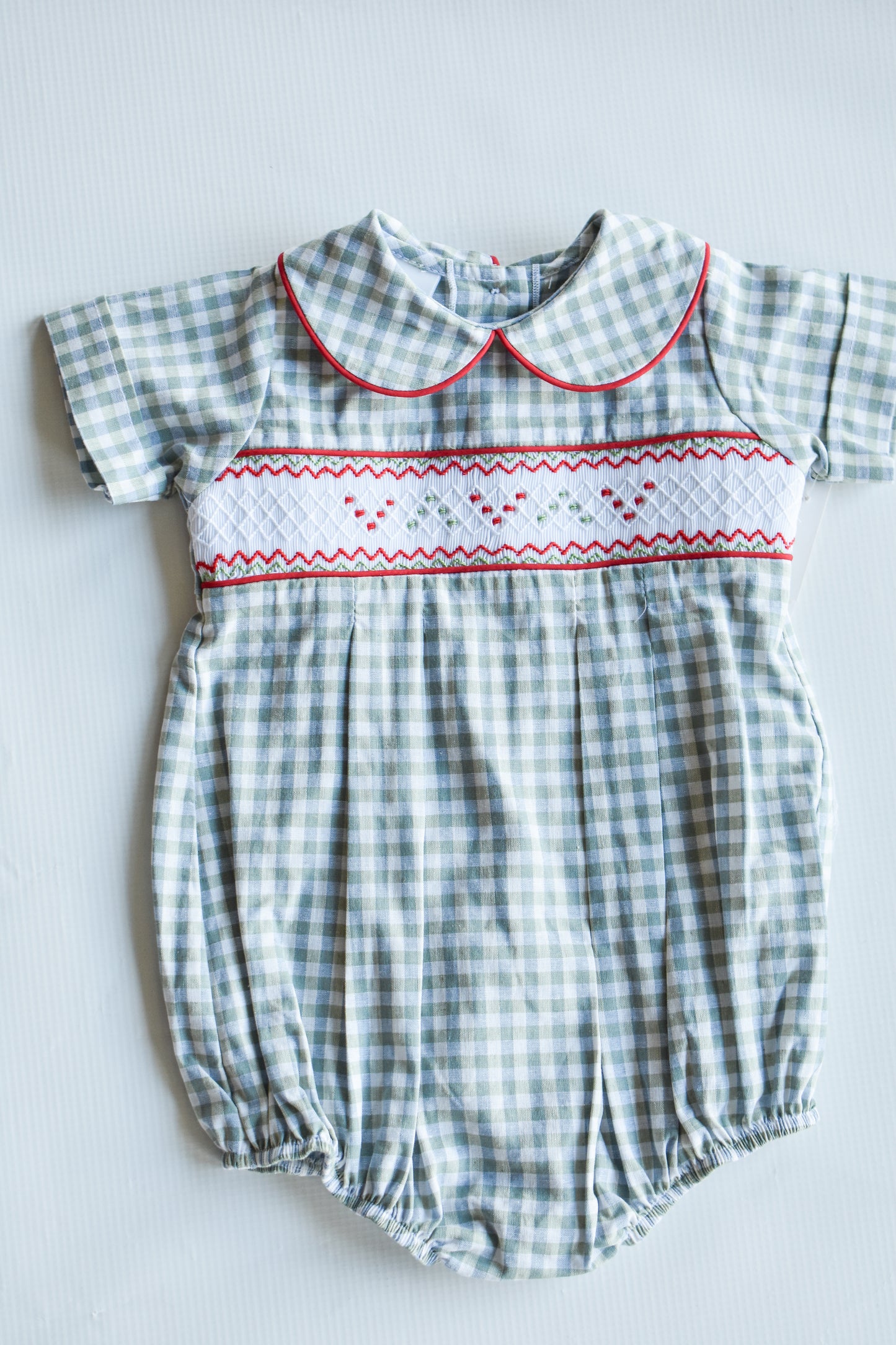 Merry & Bright Smocked Boy Gingham Bubble