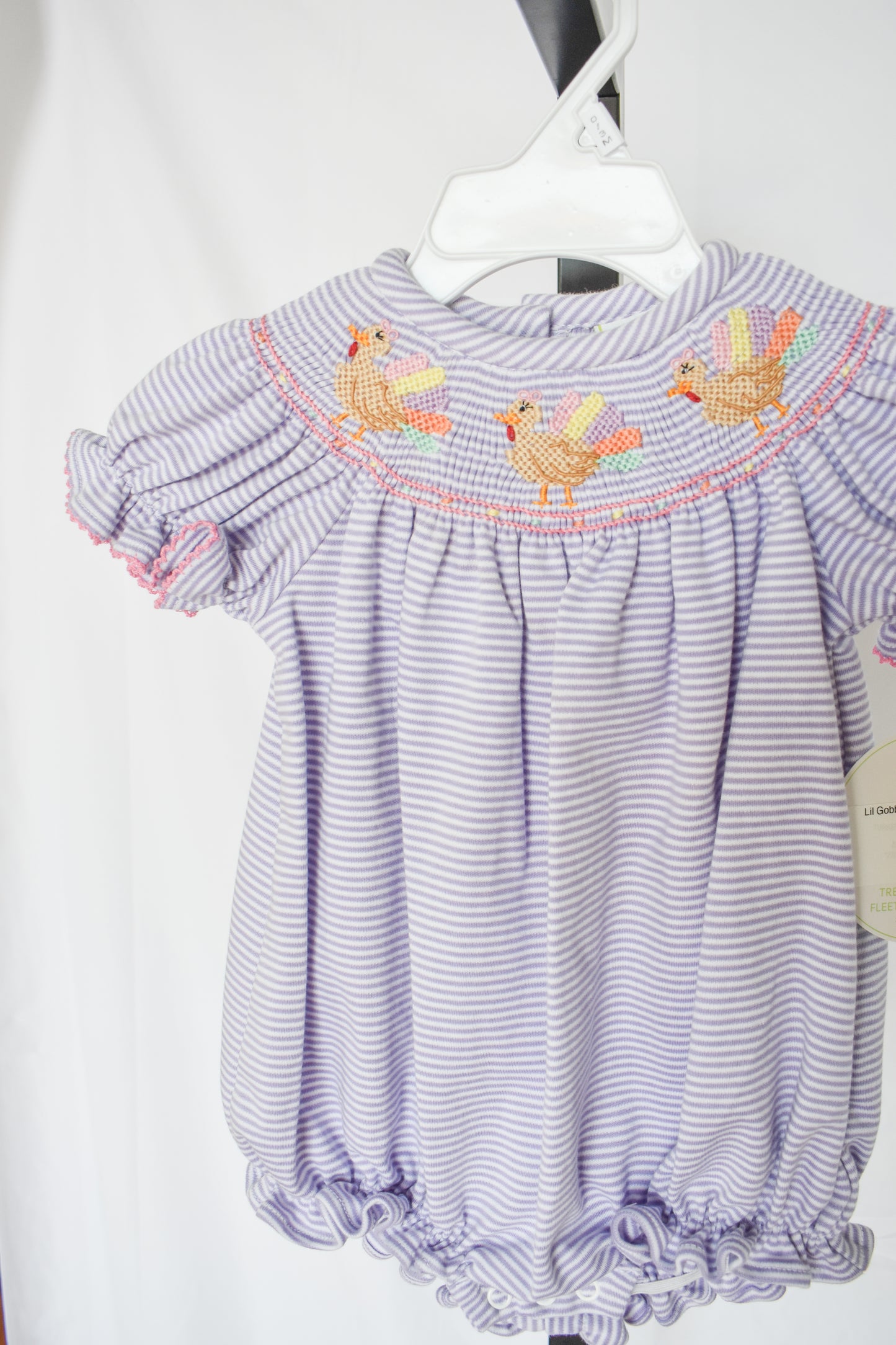 Lil Gobbler Lavender Smocked Bishop Bubble