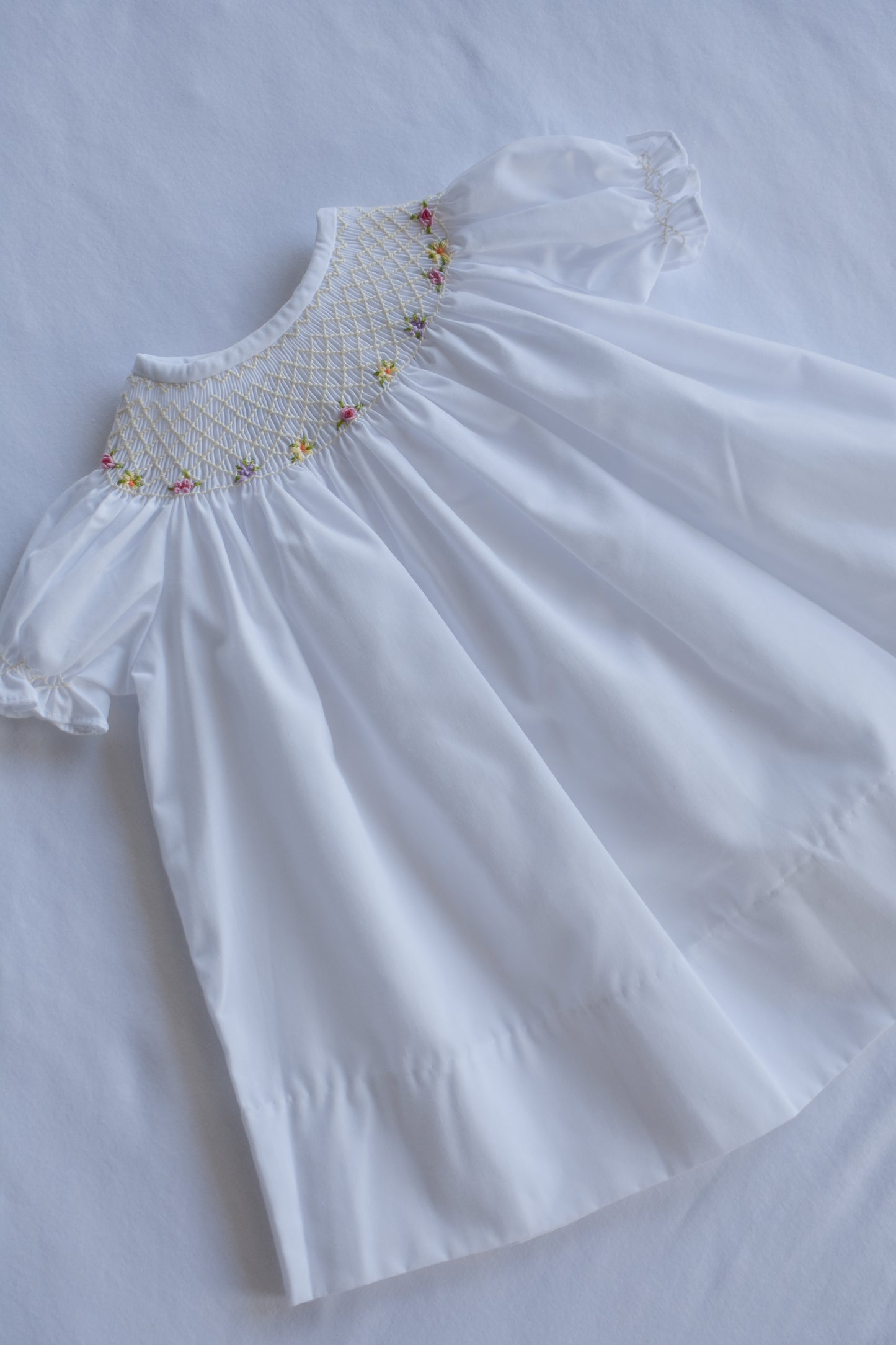 Fall Florals-White Bishop Dress