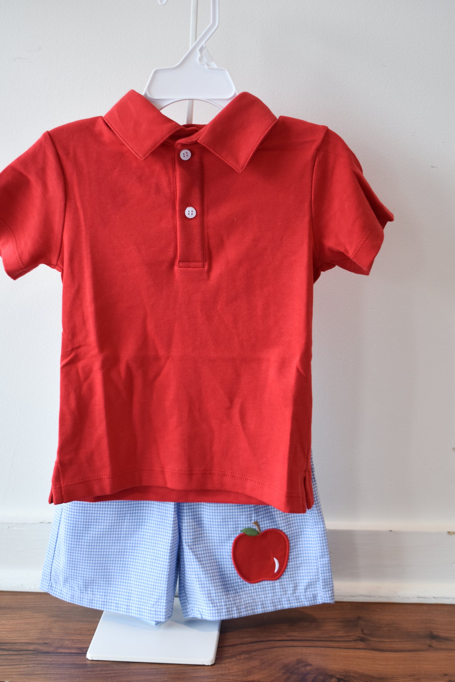 Embroidered Basic Short-Apple