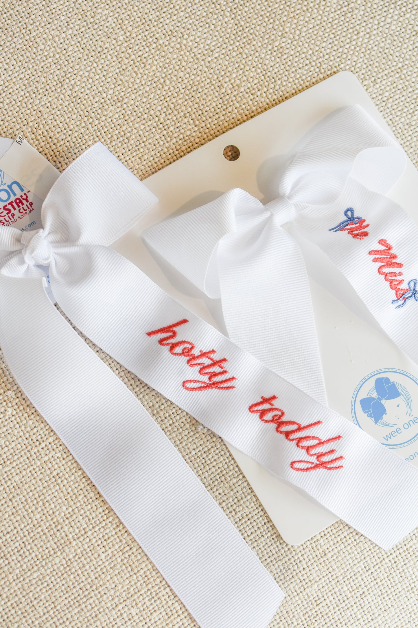 Embroidered Gameday Long Tail Bow