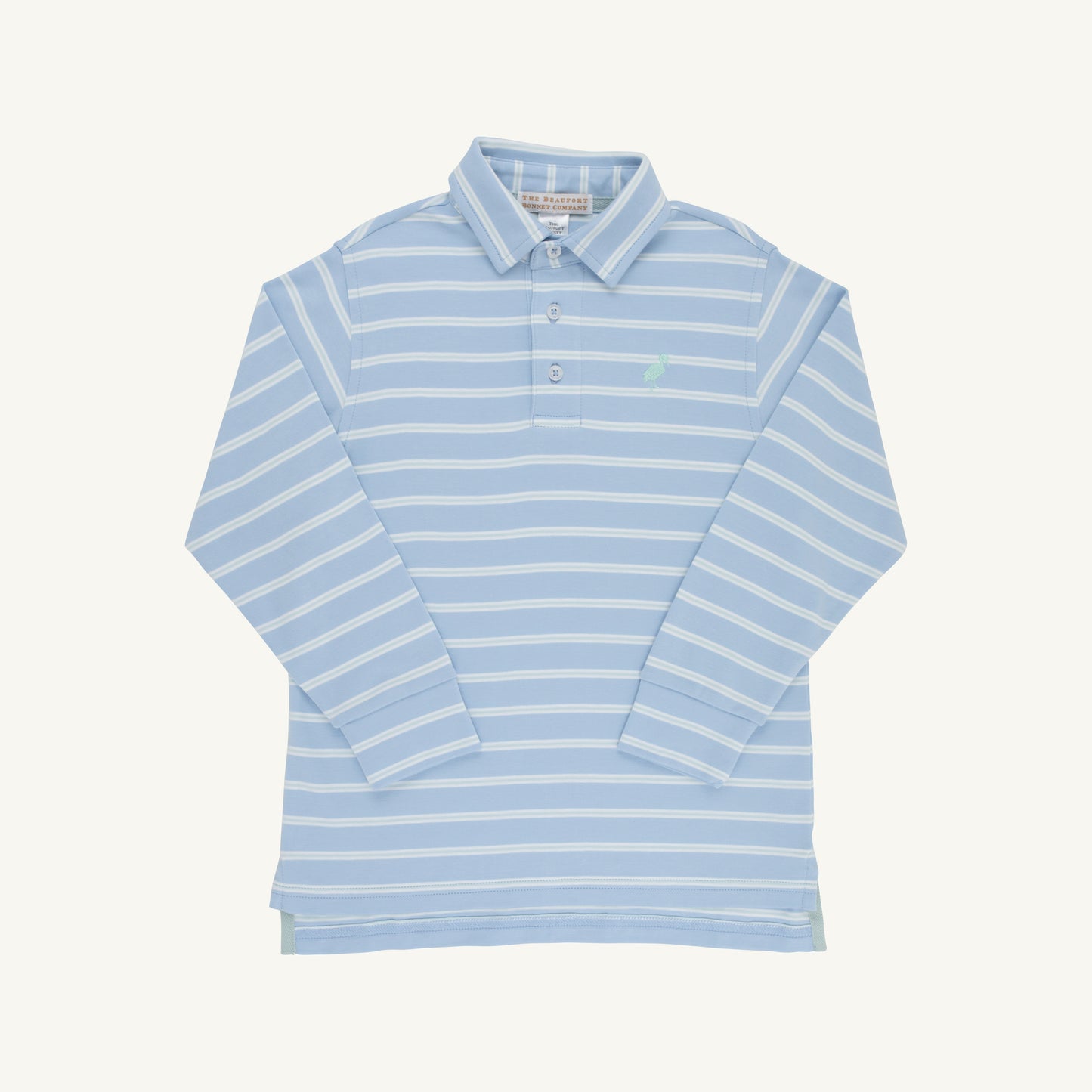 Prim and Proper Polo LS-Sarasota/Greenwich Stripe