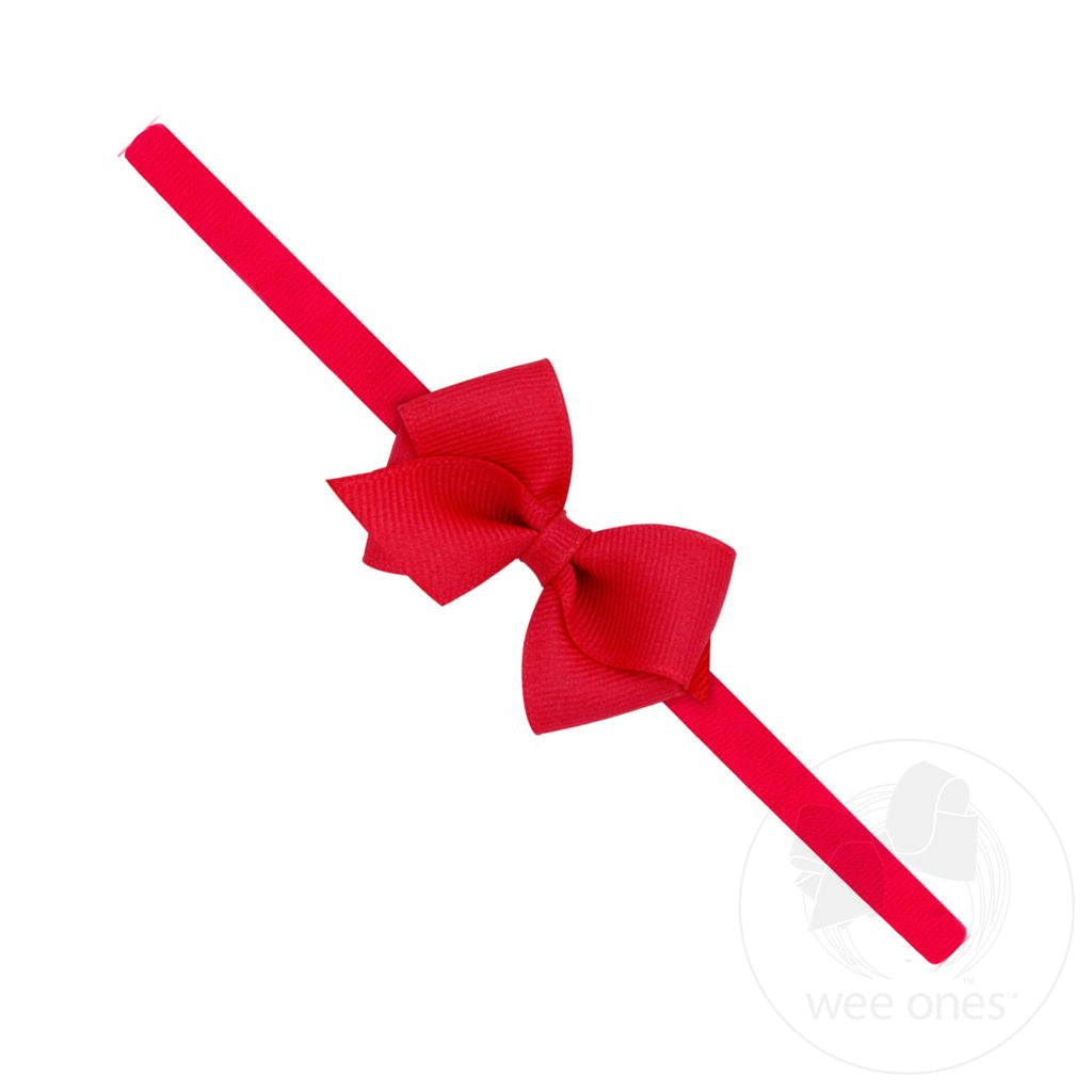Wee Grosgrain Bow on Matching Nylon Band