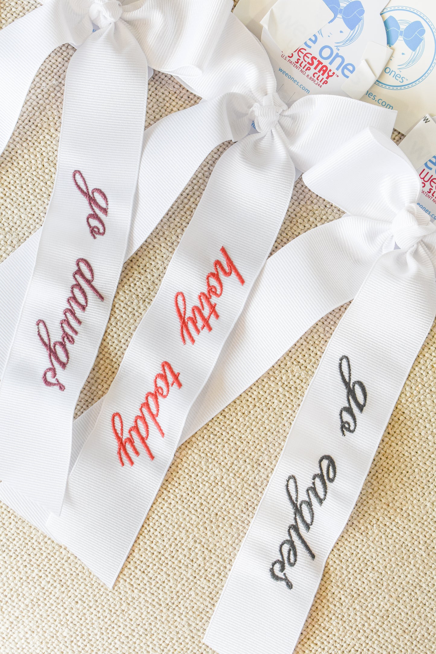 Embroidered Gameday Long Tail Bow