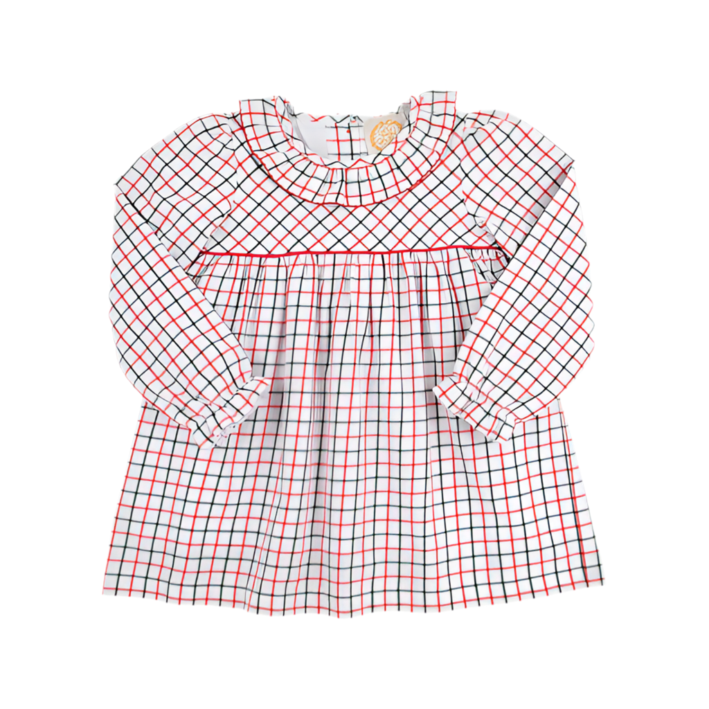 Long Sleeve Ramona Ruffle Dress-Old Town Tattersall