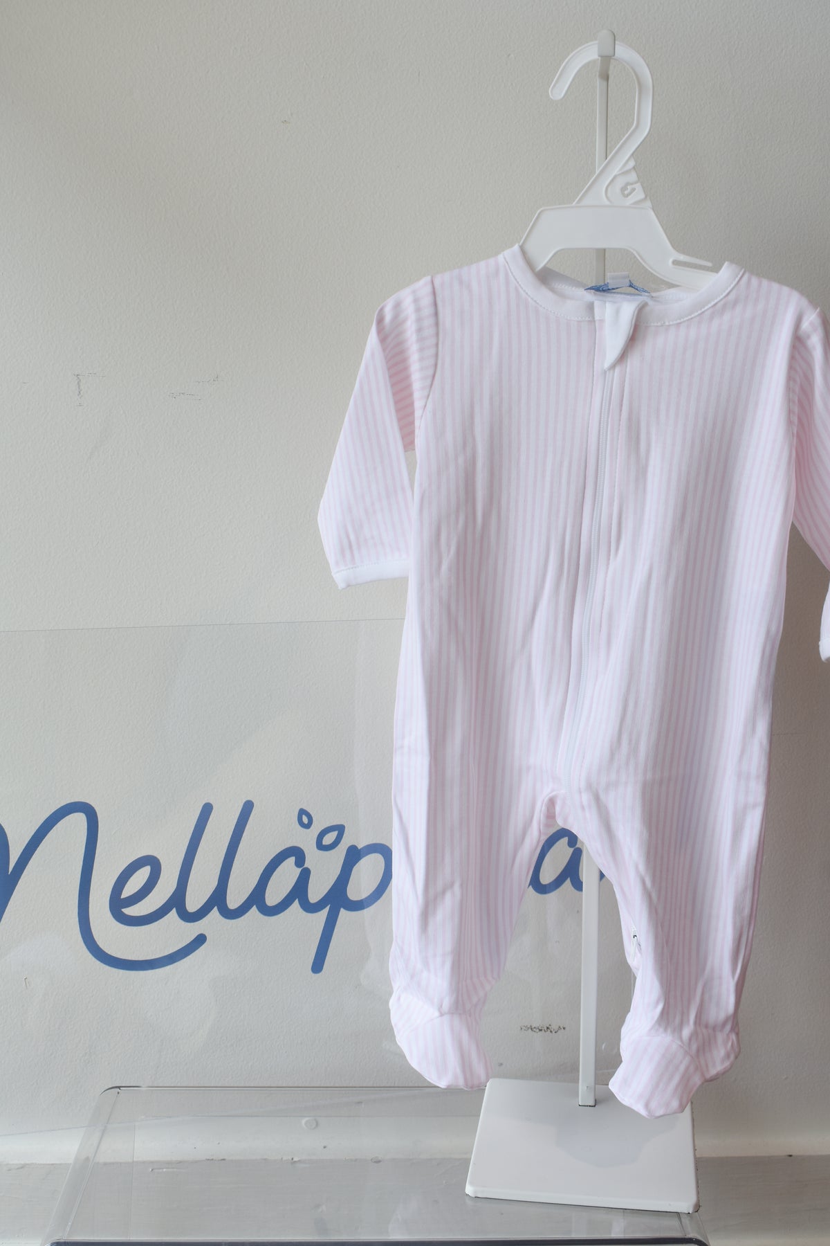 Pink Classic Nella Stripe Zipper Footie