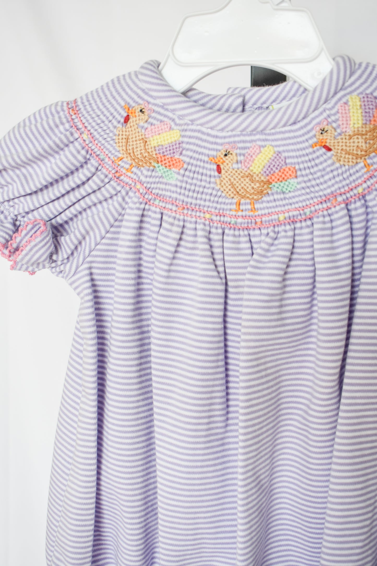 Lil Gobbler Lavender Smocked Bishop Bubble