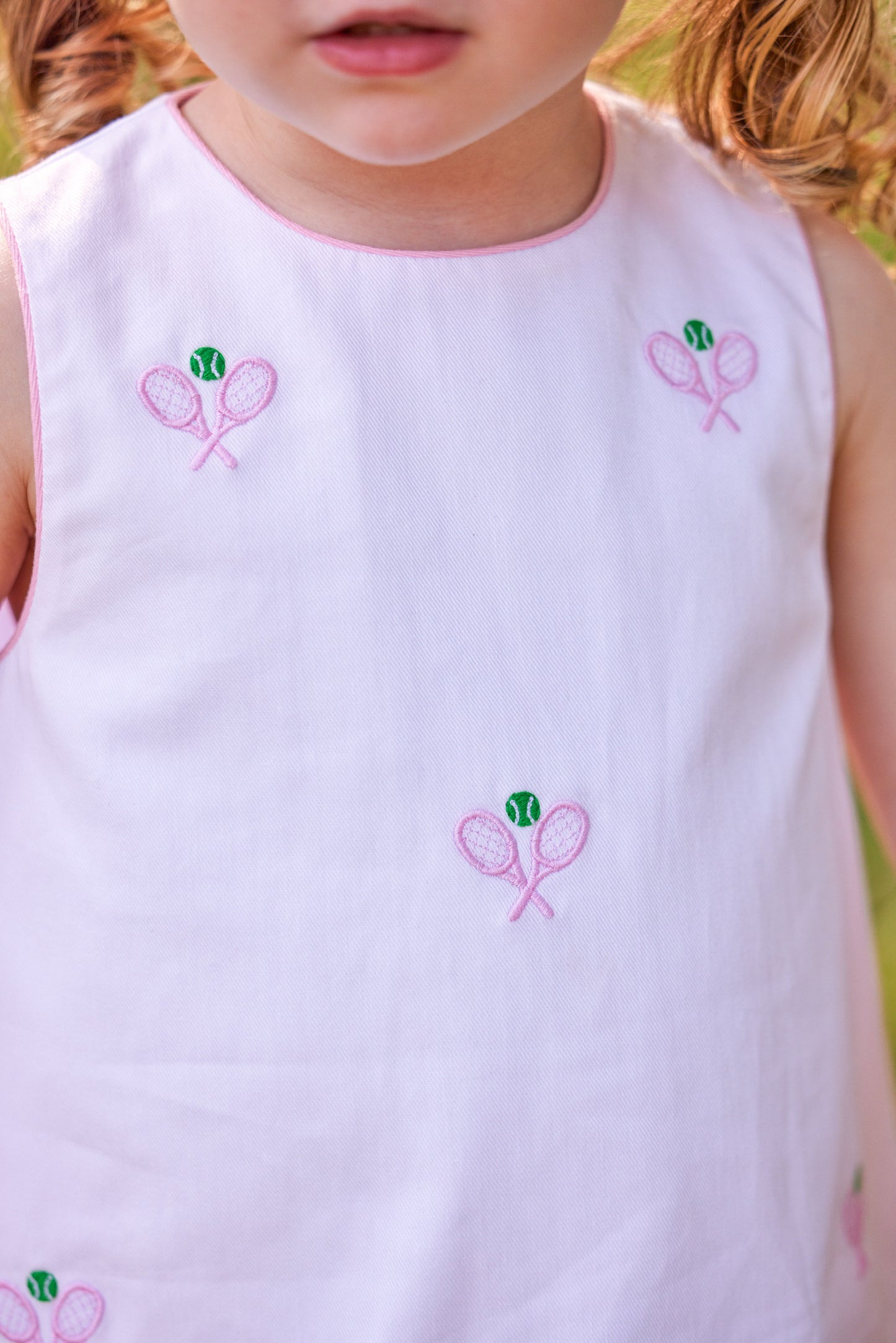 Embroidered Bow Back Dress - Tennis