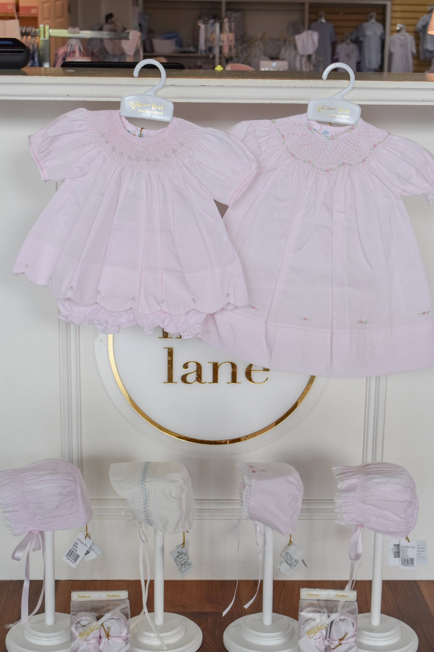 Scalloped Blooms Pink Bishop Dress w/ Bloomers