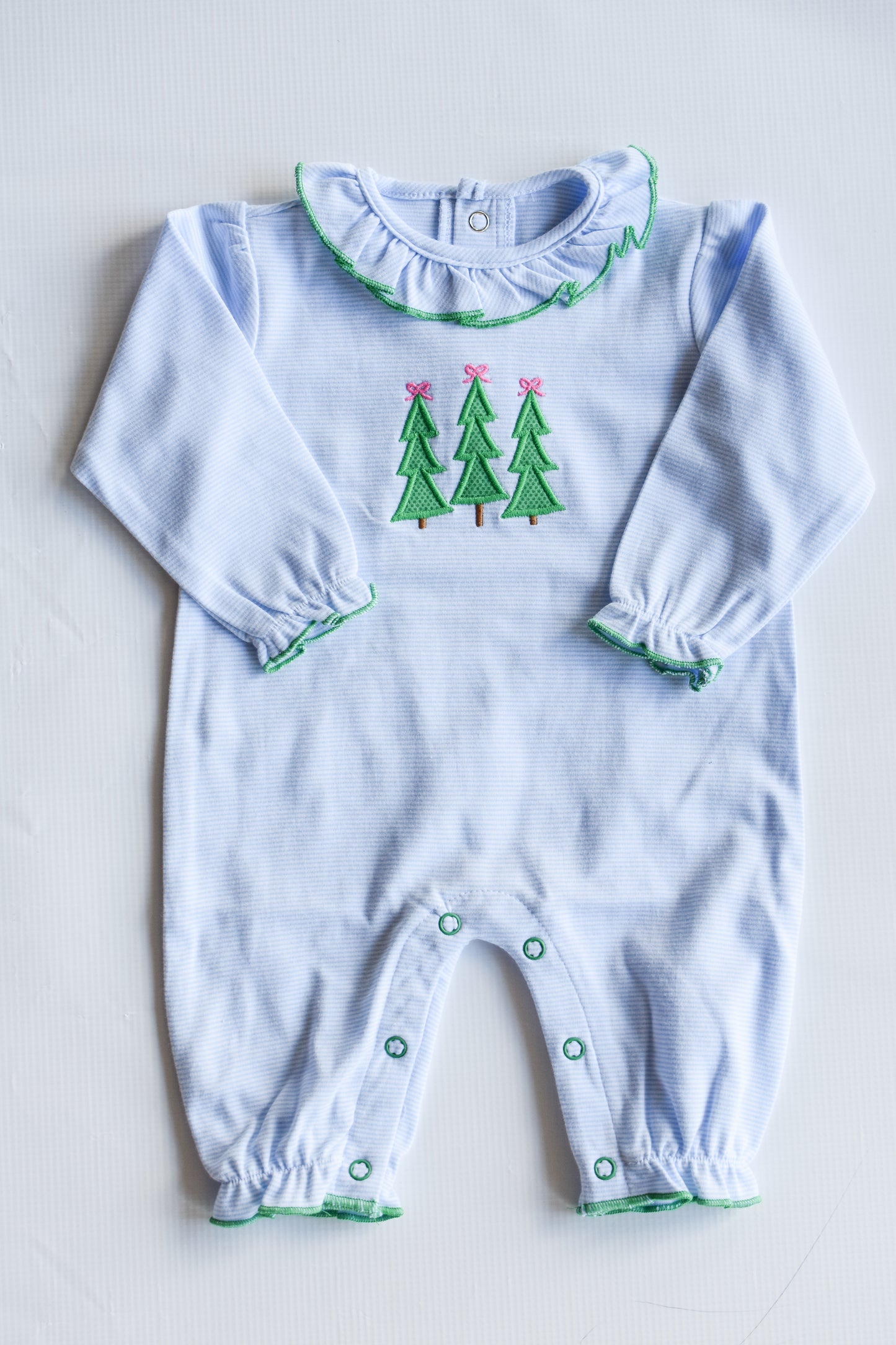 Enchanted Evergreens Girl's Ruffled Knit Romper