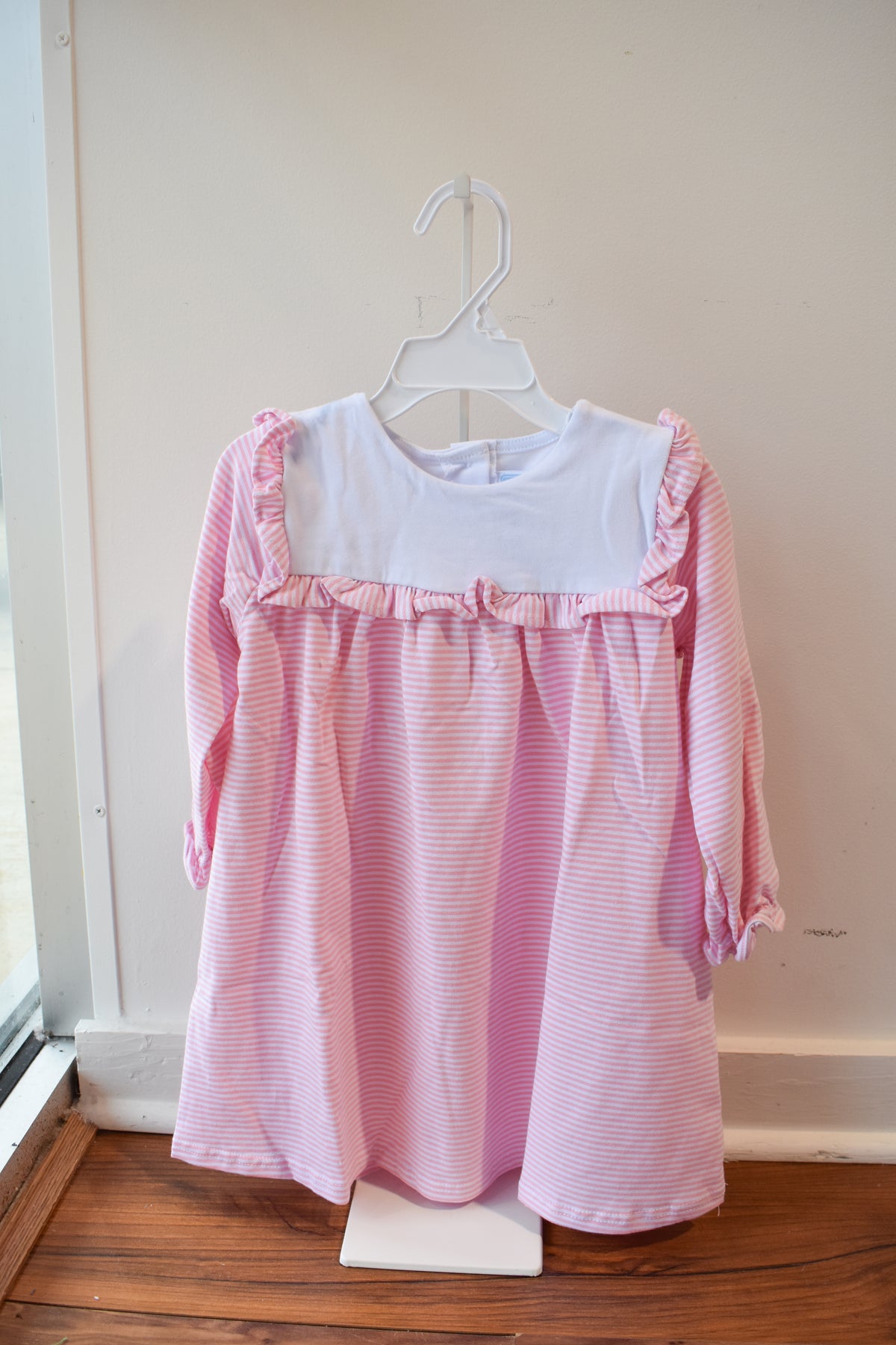 Marie Dress-Light Pink Stripe