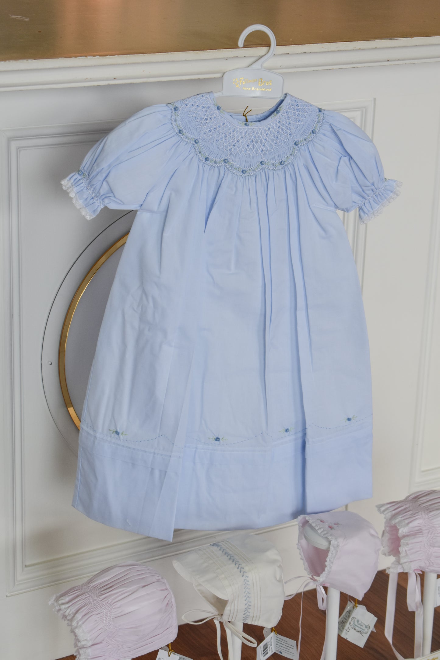 Rosette Smocked Bishop Dress