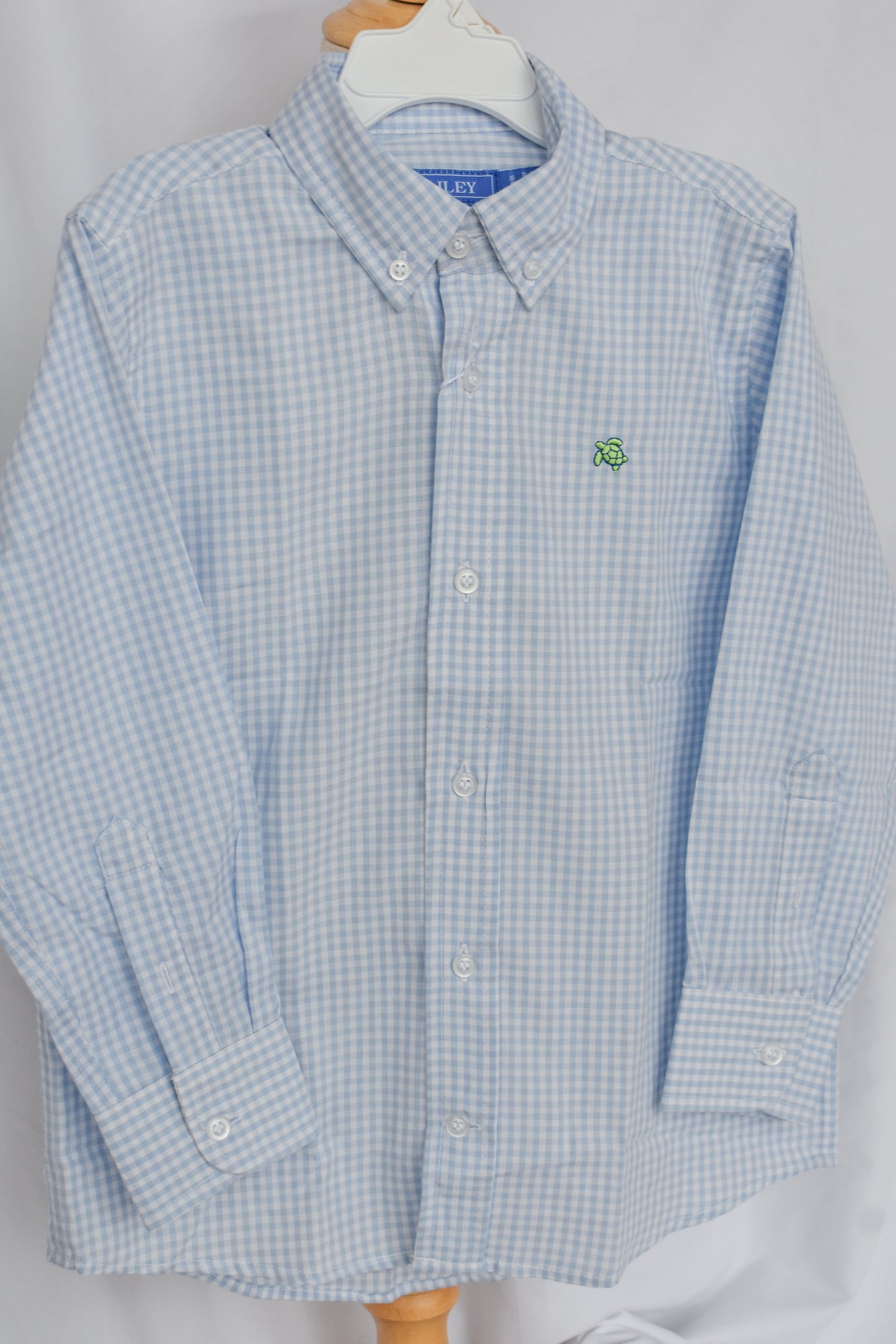 Light Blue Check Button Down Dress Shirt