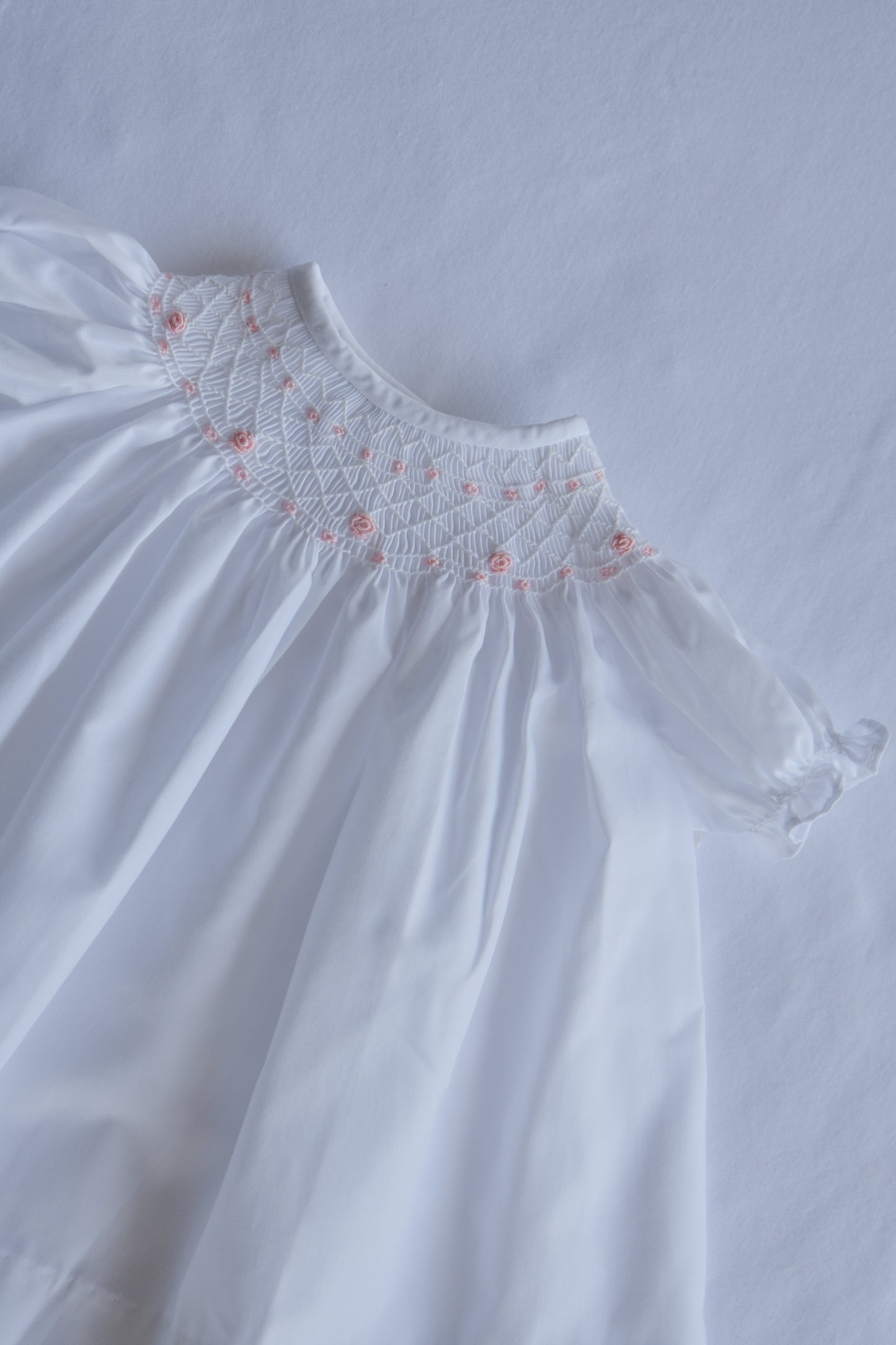Pinky Posie-White Bishop Dress