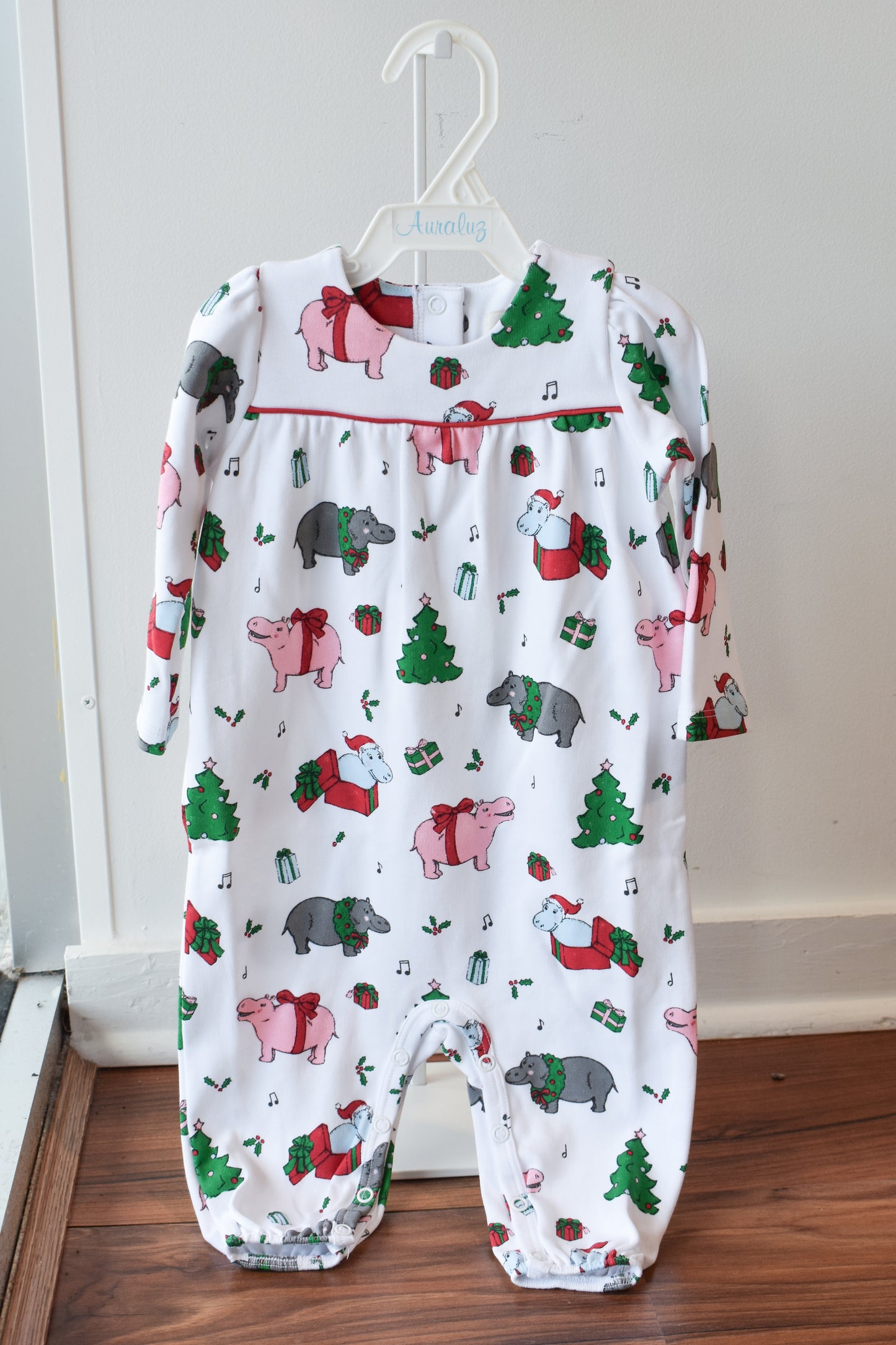 Long Sleeve Penny's Playsuit-I Want a Hippopotamus