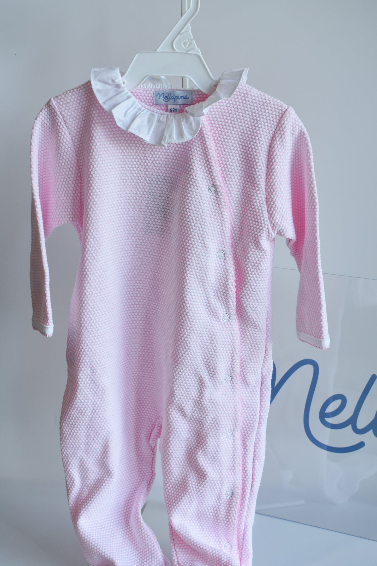 Classic Pink Bubbled Crossover Footie