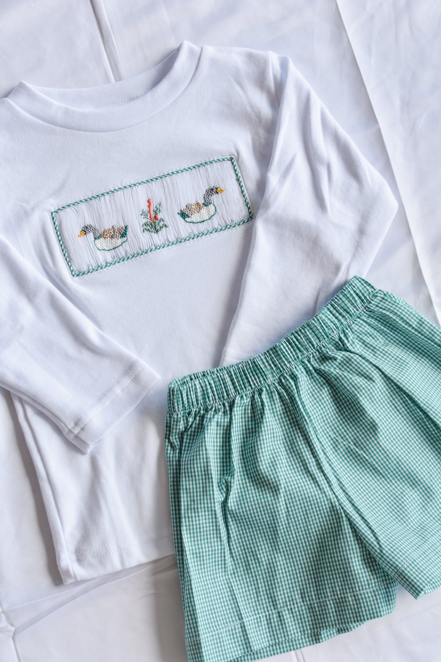 Pondside Play Long Sleeve Smocked Short Set